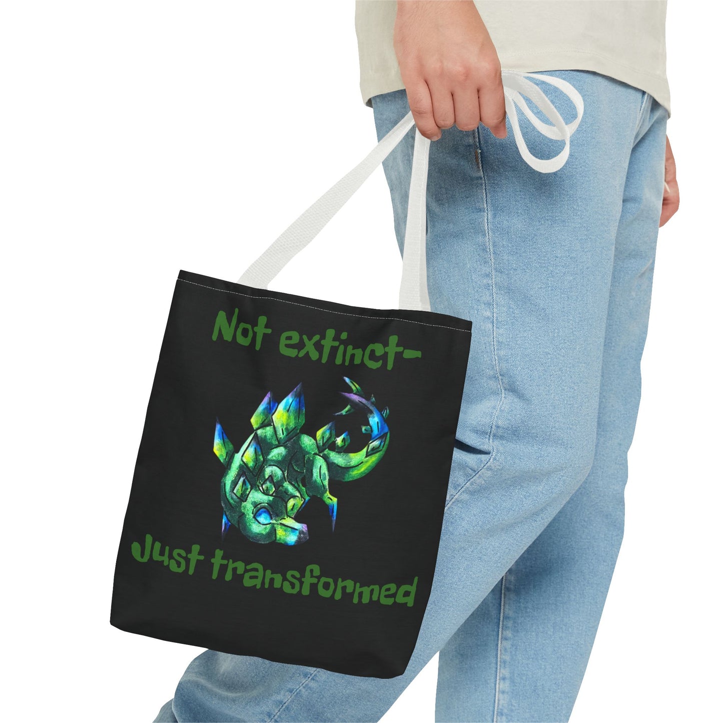 Chibi Arith the Stegosaurus- Chibi Dinosaur Art- Prehistoric Creature- Double-sided Tote Bag