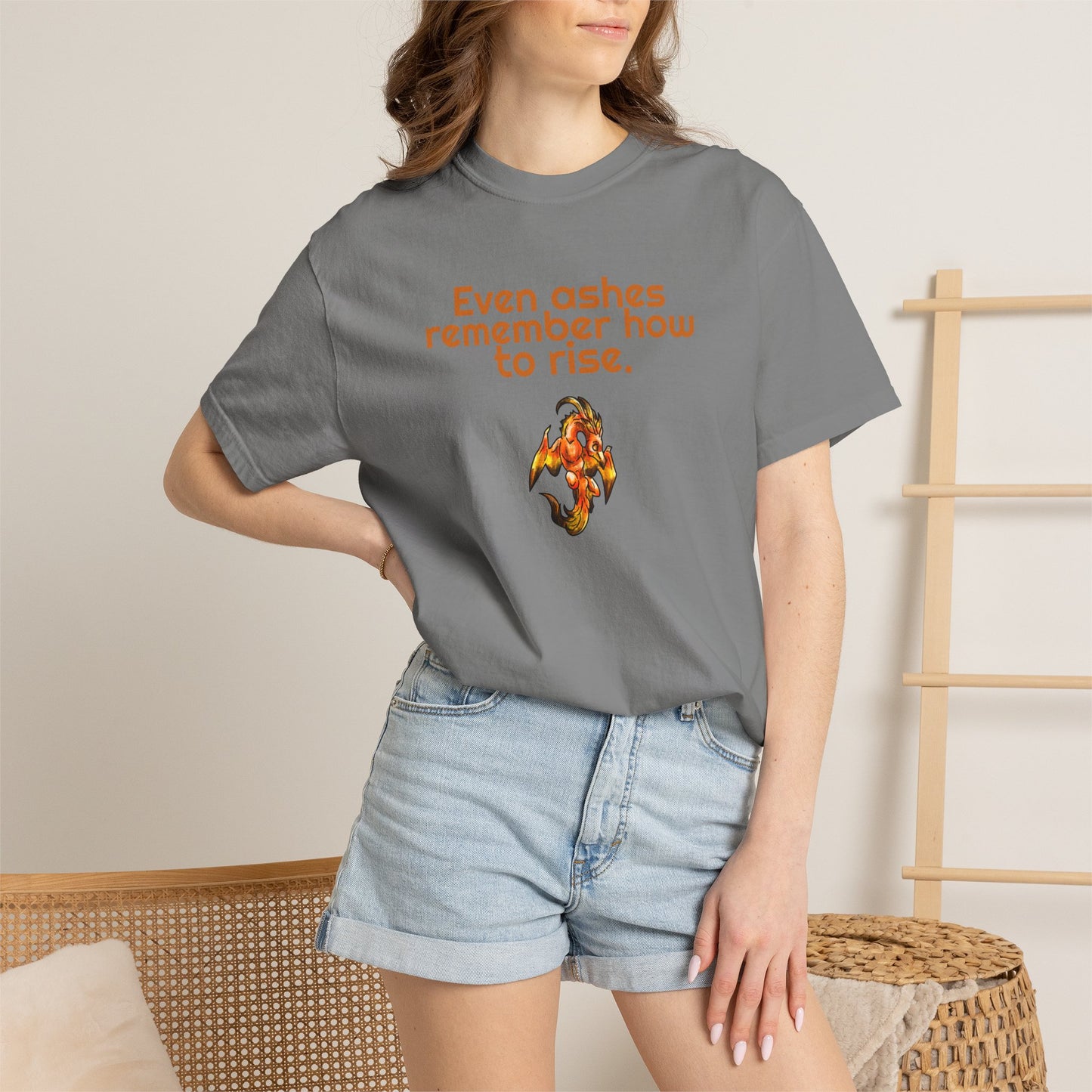 Chibi Cayene the Pheonix- Ashes Rise- Fantasy Bird Illustration- Majestic Phoenix- T-shirt