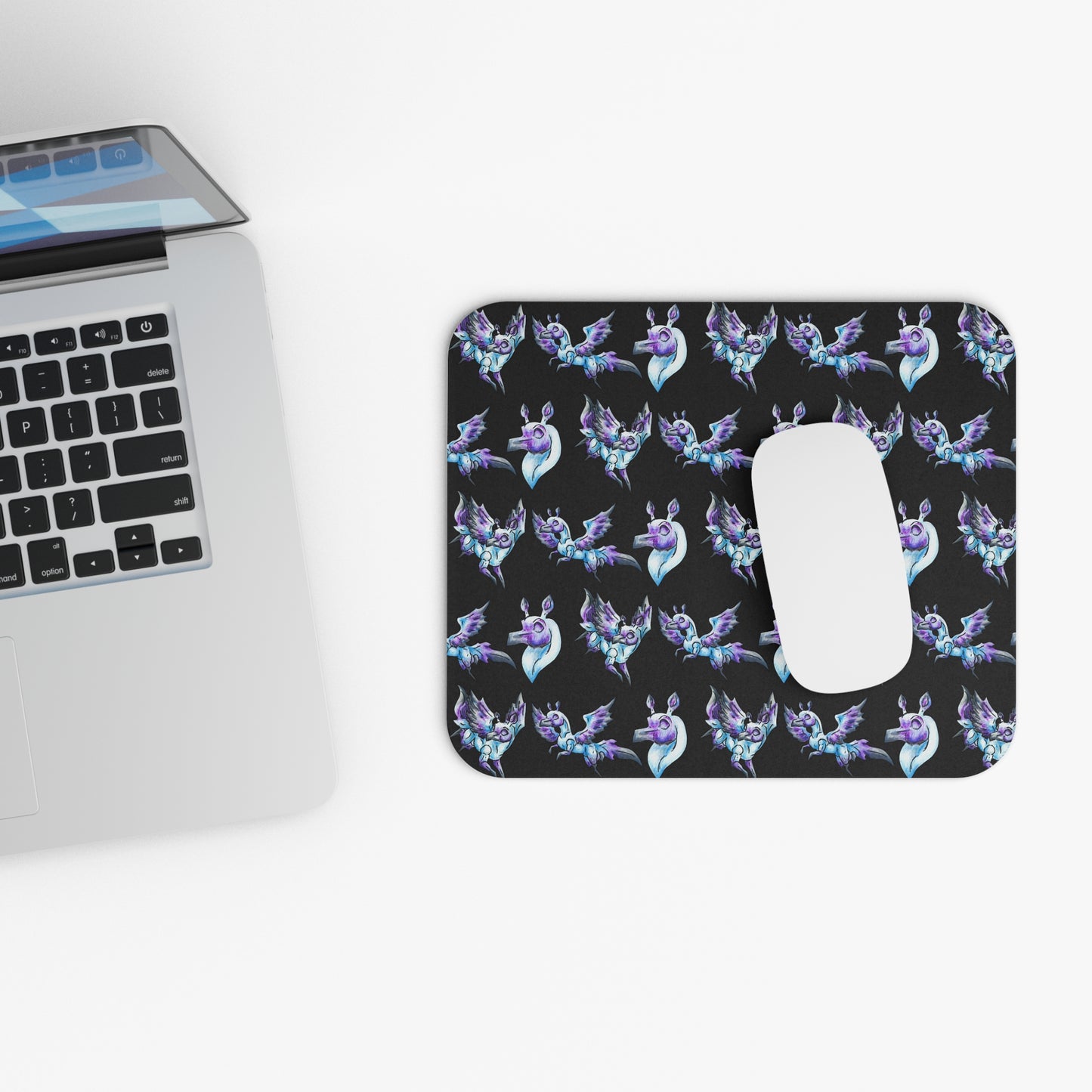 Chib Seleste the Peryton- Pattern- Fantasy Creature- White Deer Bird- Mousepad