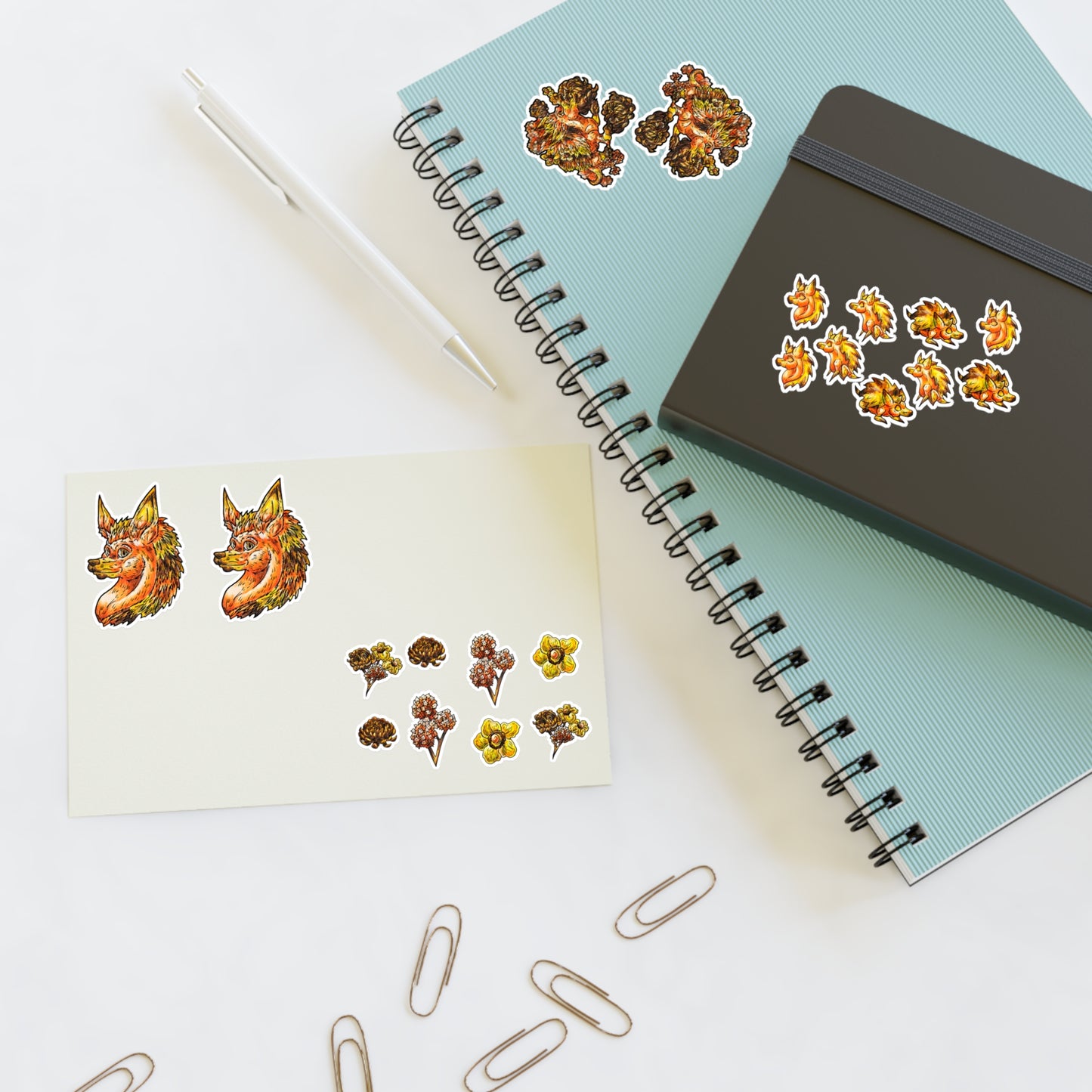 Aster the Fall Hedgehog Sticker Sheets 6"x4"
