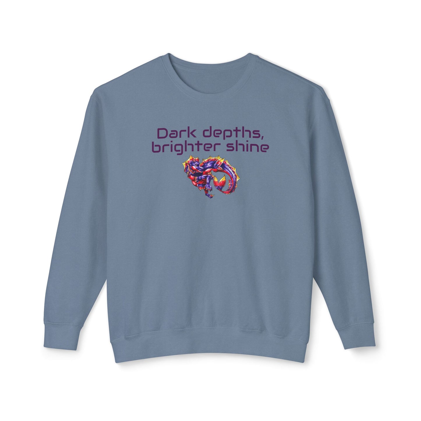 Baby Sunset Hippocampus- Depths & Shine- Marine Fantasy Illustration- Fantasy Ocean Art- Unisex Crewneck