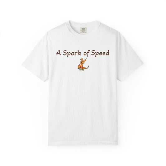 Caenin Shirt – A Spark of Speed – Chibi Orange Dog – Warm Fantasy Dog – Dog Lover Gift- T-Shirt