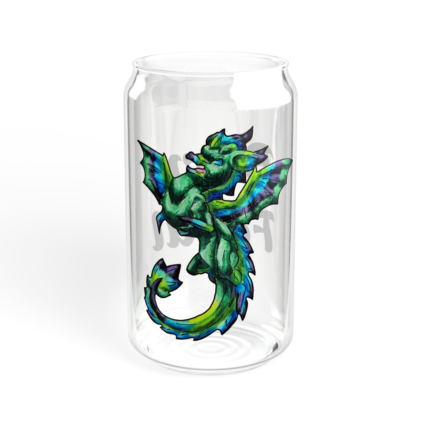 Arlith- Emerald Chibi Dragon – Aggressive Green Fantasy Chibi Dragon Art – Born Feral tumbler – Mythical Creature – Dragon Lover Gift Sipper Glass, 16oz
