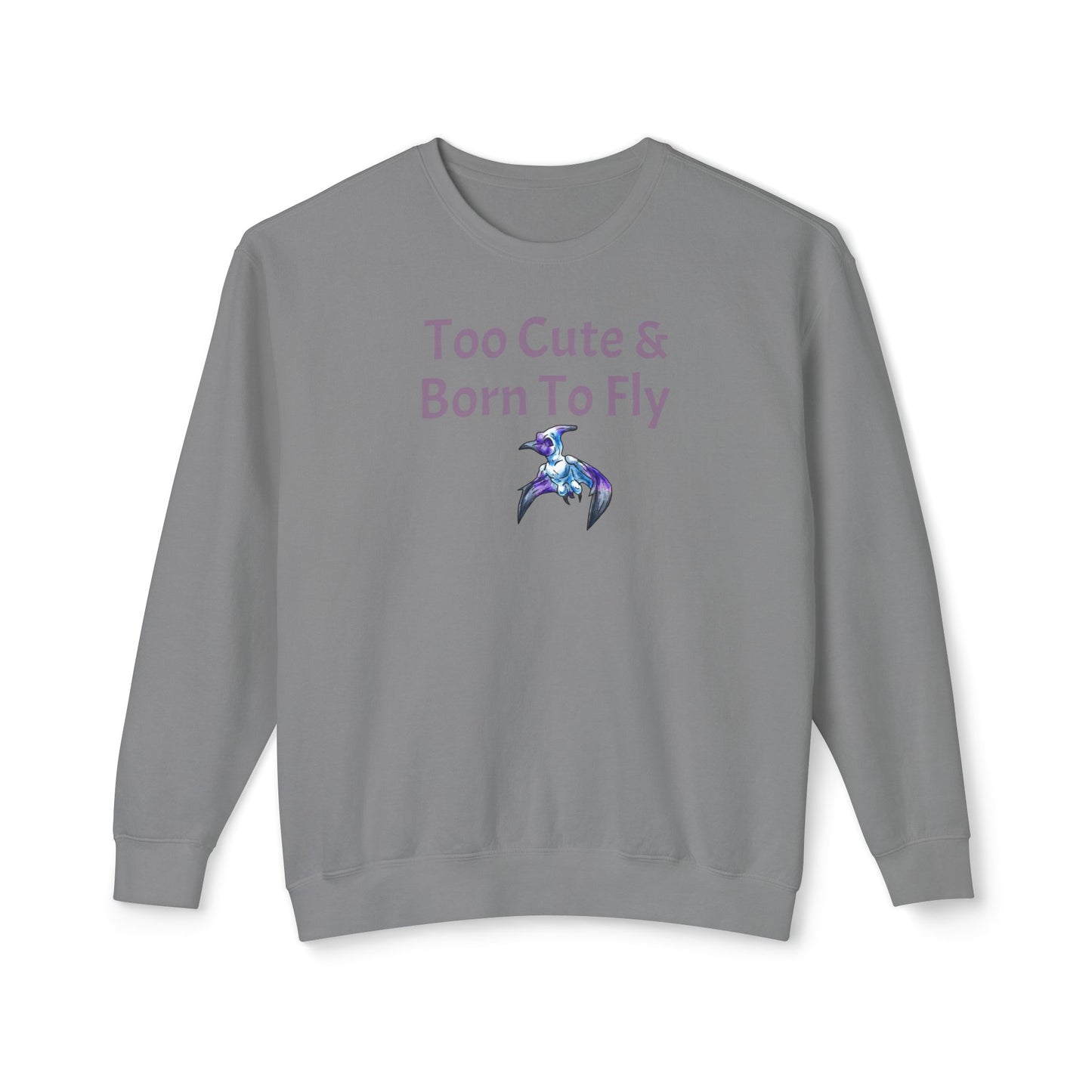 Siln - Too Cute – Pterodactyl Art - Flying Dinosaur Illustration - Dino Lover gift - Unisex Crewneck