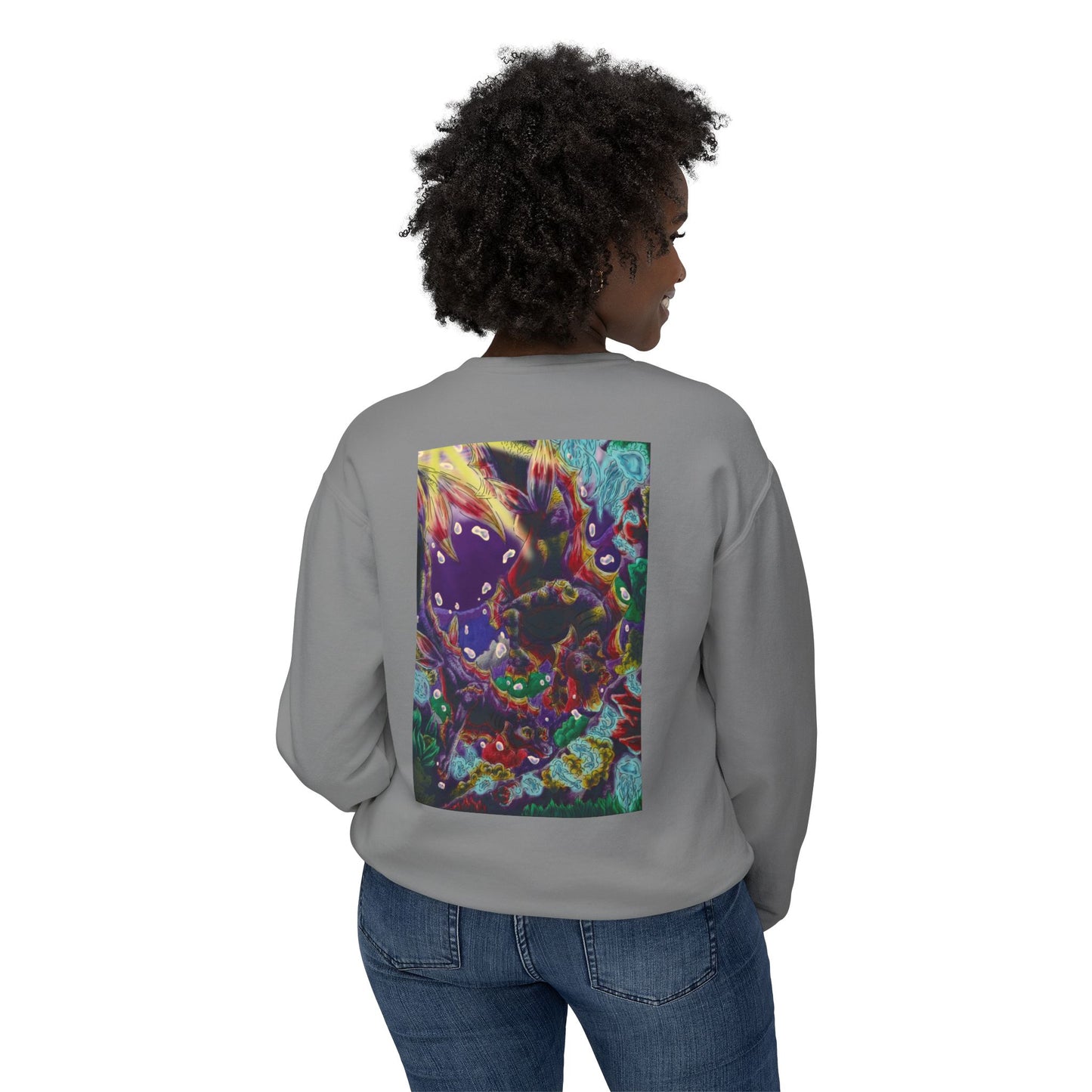 Team Sunset Hippocampus- Vibrant Ocean Fantasy Art- Marine Fantasy Illustration- Fantasy Ocean Art- Unisex Crewneck
