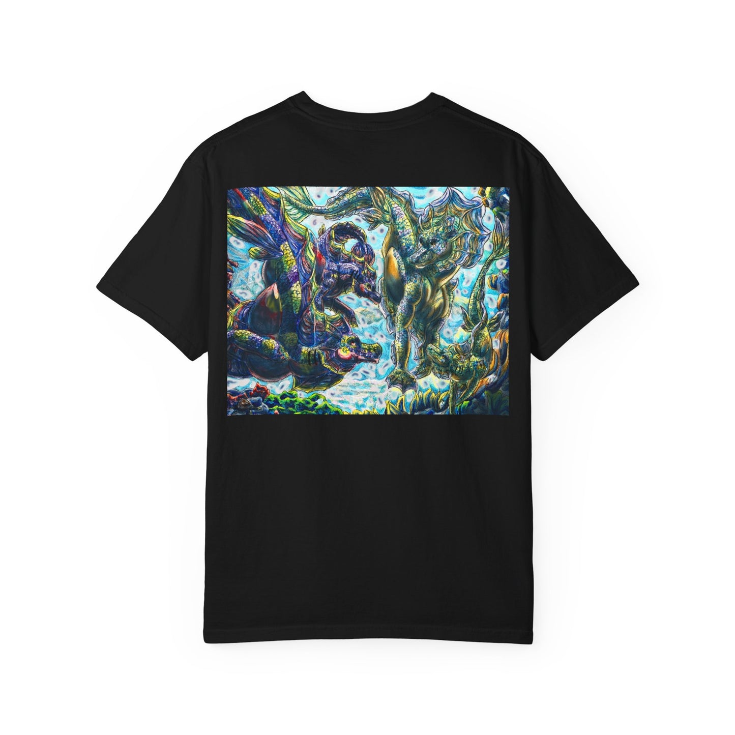 Dual Hippocampus – Dual Ocean Fantasy Art – Hippocampus Pair- T Shirt