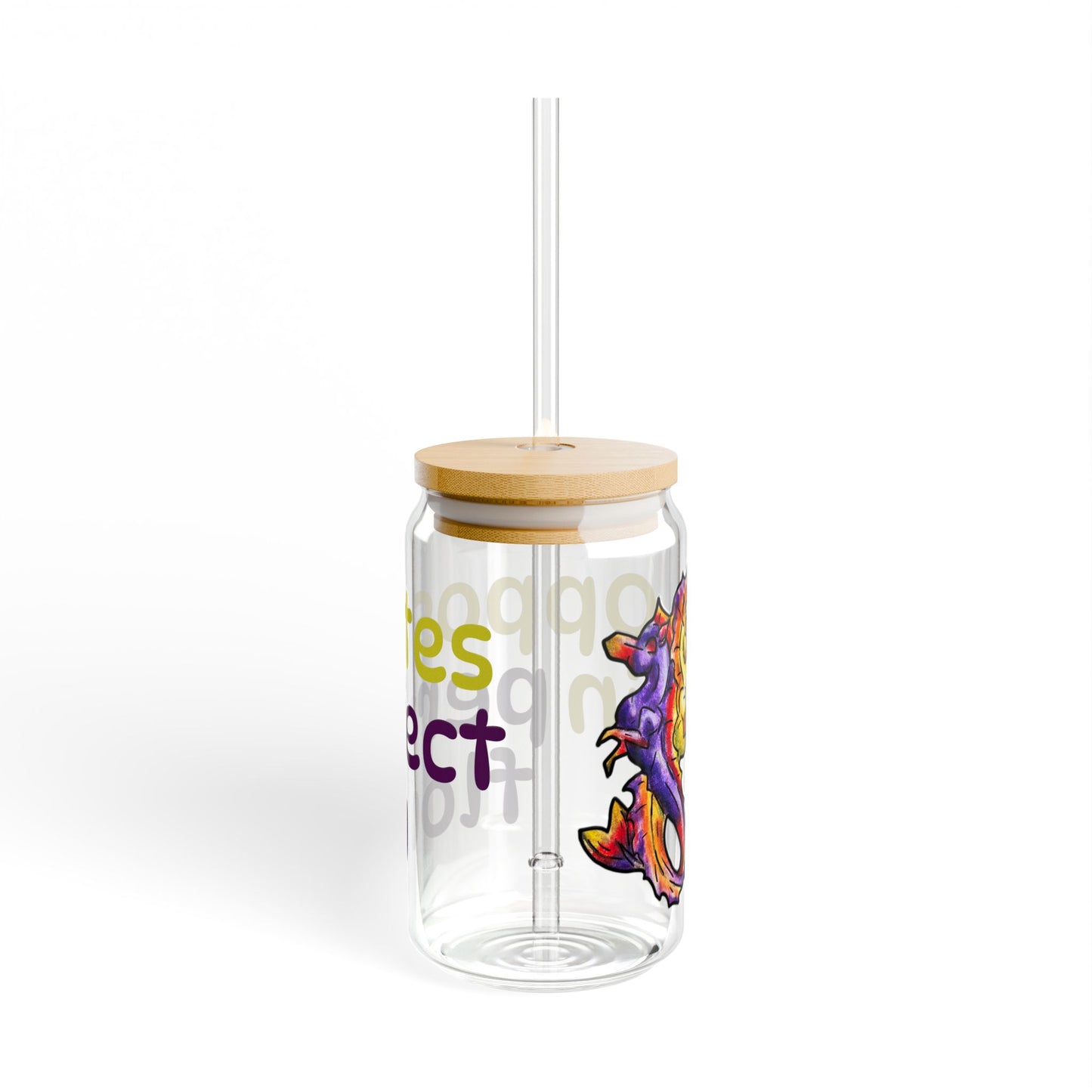 Chibi Dual Hippocampus – Opposite Flow- Dual Ocean Fantasy Art – Hippocampus Pair- Glass Tumbler 16oz