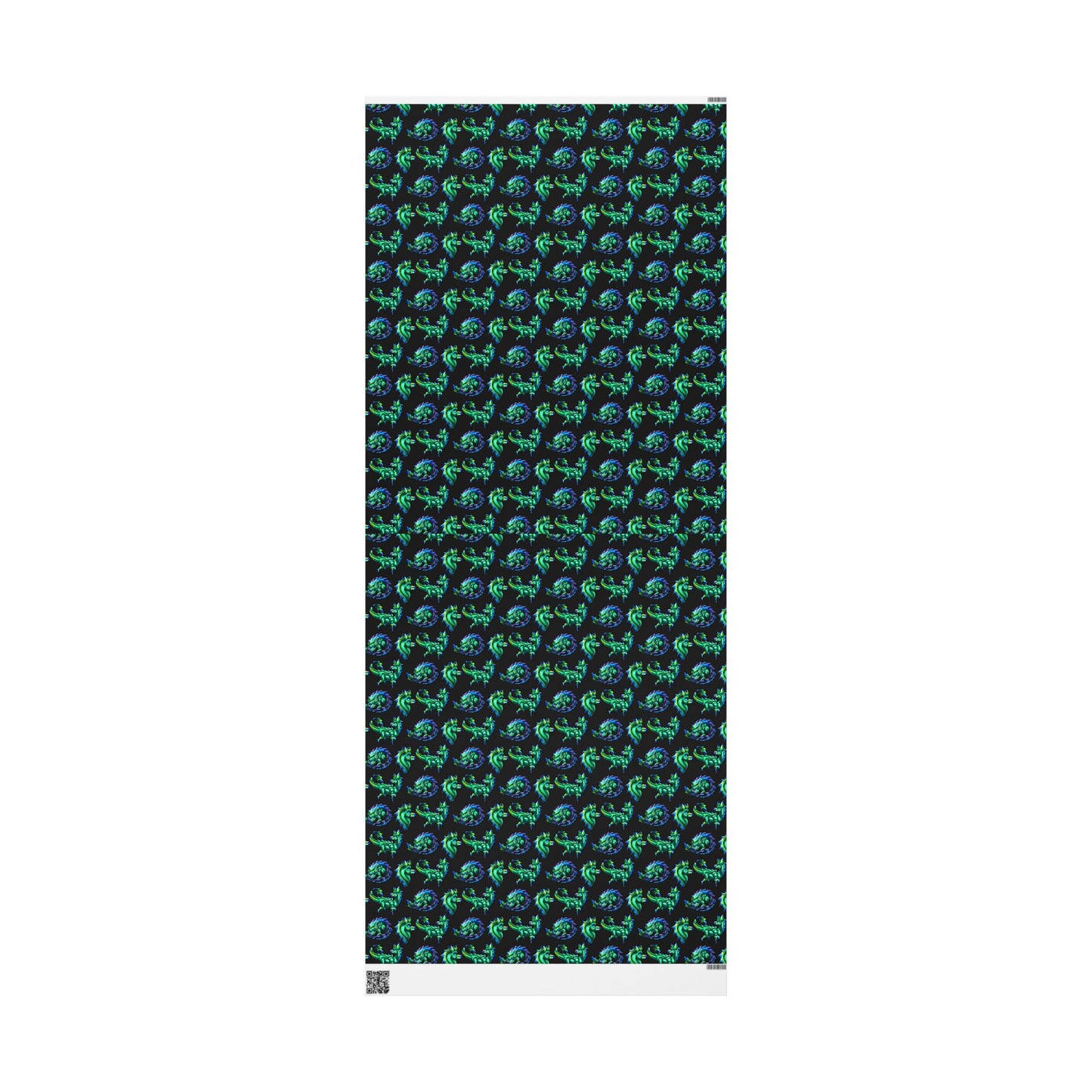 Chibi Arlathia the Hedgehog- Pattern- Green Creature Drawing - Cute Animal Illustration- Gift Wrap