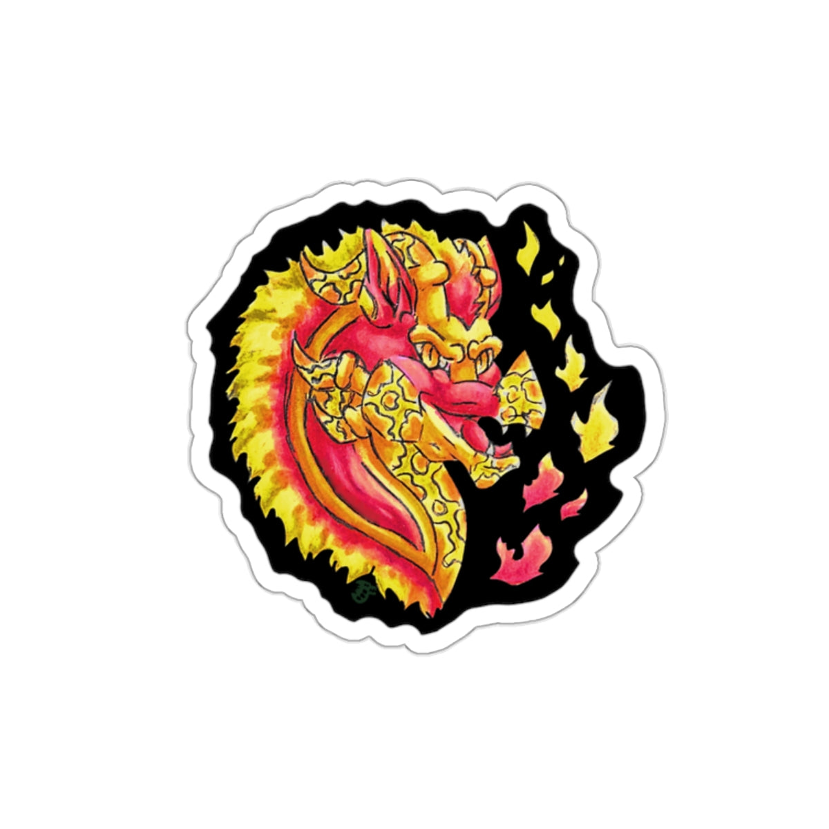 Cutesy Fire Dragon Head Kiss-Cut Stickers