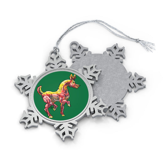 Lights the Doe Pewter Snowflake Ornament