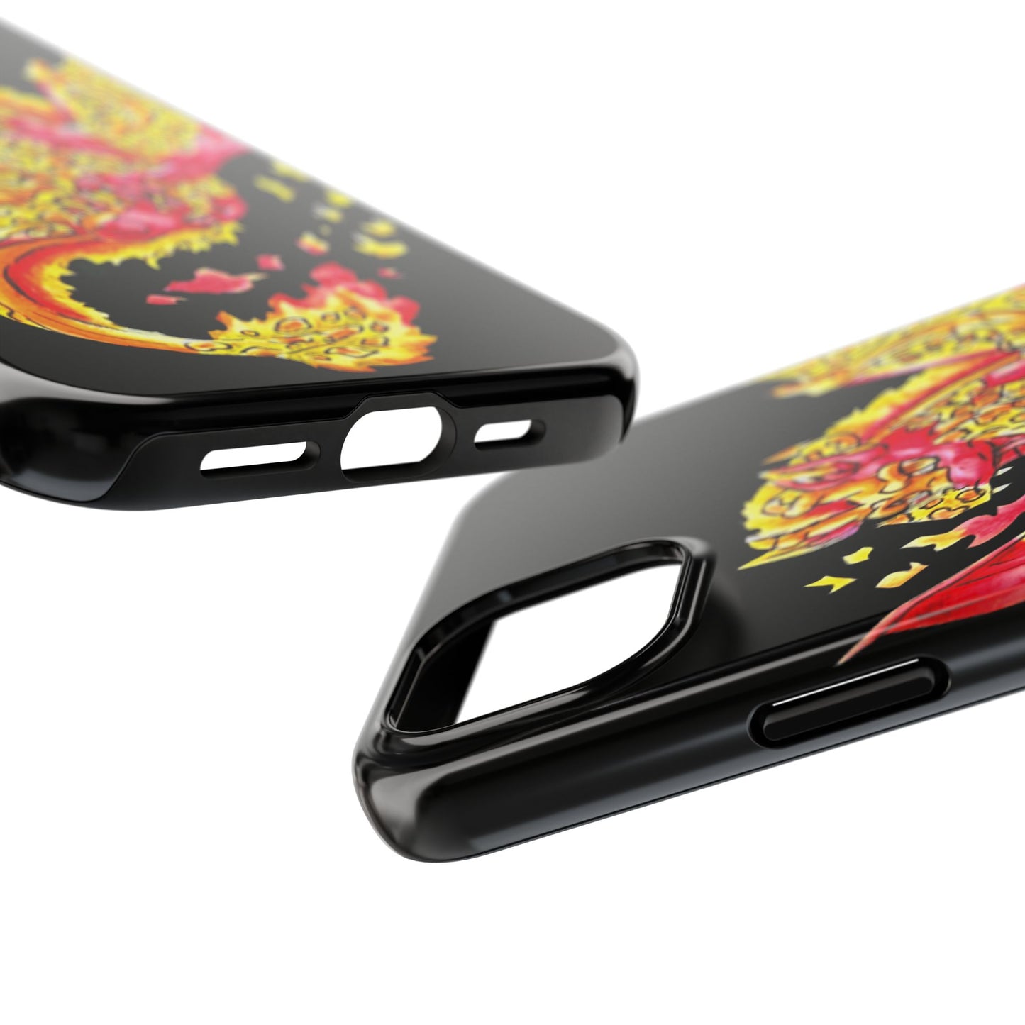 Cutesy Fire Dragon Float Tough Phone Cases