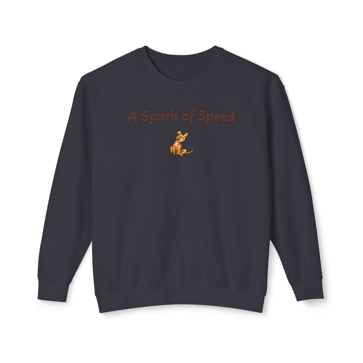 Caenin Crewneck – Born to Run – Chibi Orange Dog – Warm Fantasy Dog – Dog Lover Gift- Crewneck