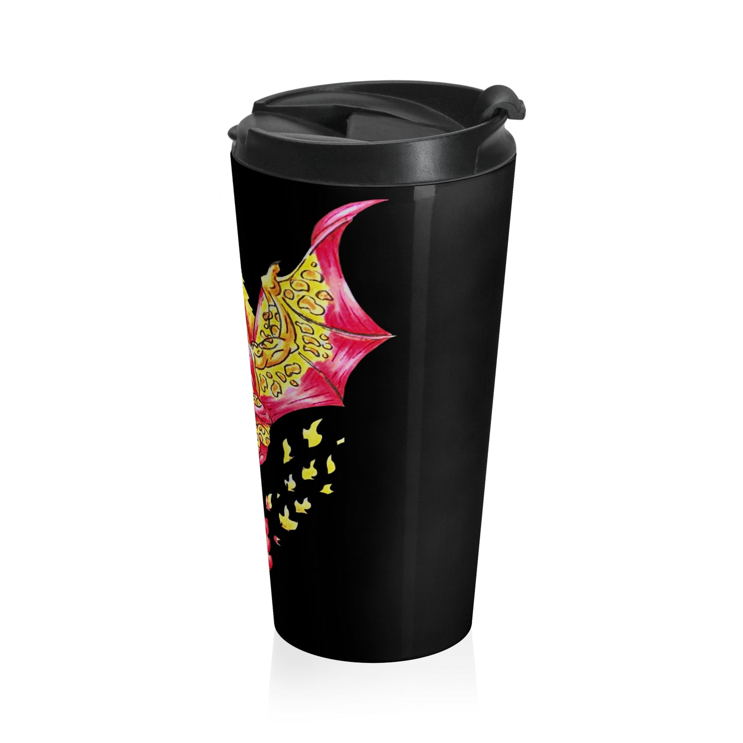 Cutesy Fire Dragon Float Stainless Steel Travel Mug