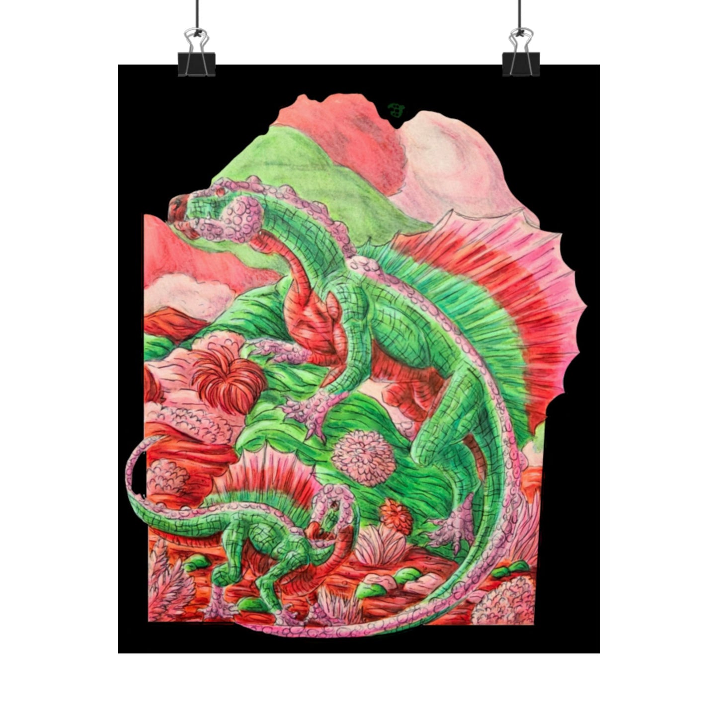 Dimetrodon Matte Vertical Posters