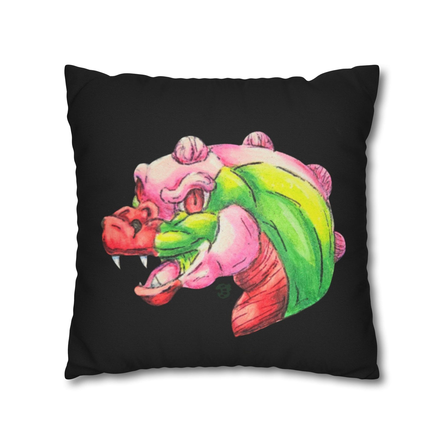 Dimetrodon Heads Spun Polyester Square Pillowcase