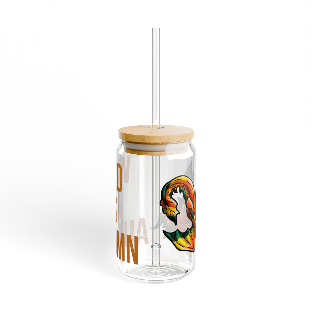 Chibi Fall Dragon- Wild- Autumn Fantasy- Glass Tumbler, 16oz