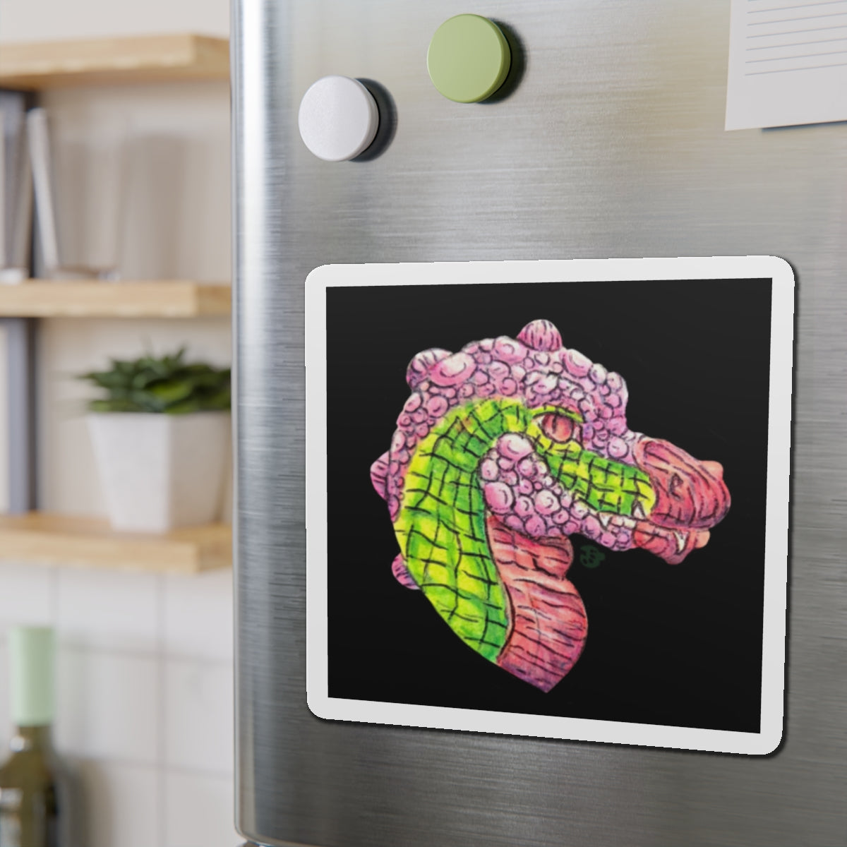 Dimetrodon Head Die-Cut Magnets