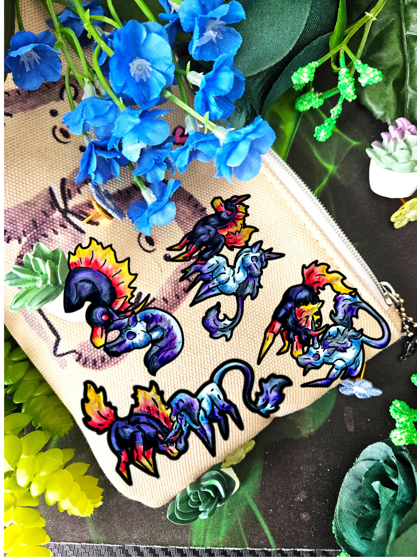 Chibi Nightmare & Unicorn 4Pack Shrink Pins