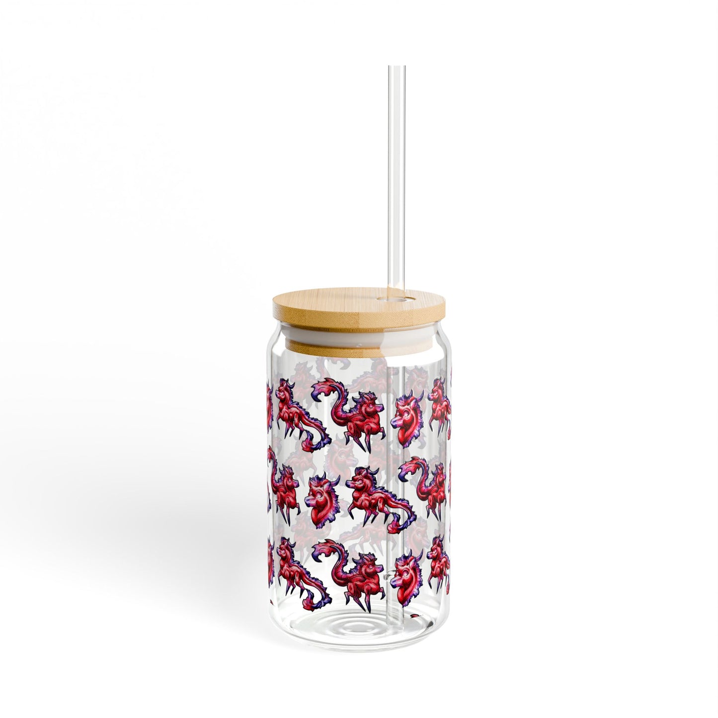 Myer the Kirin Pattern- Chibi Kirin- Cute Animal - Sipper Glass, 16oz