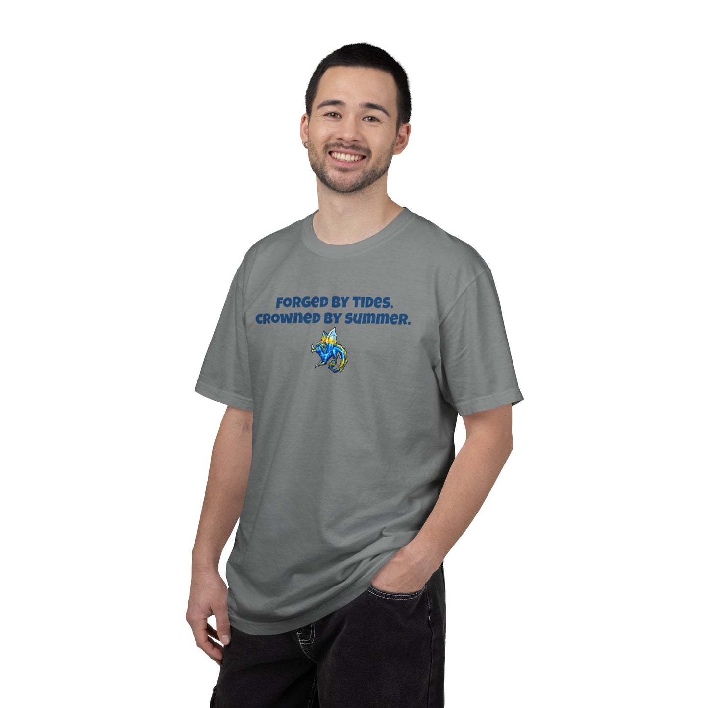Chibi Summer Dragon- Forged & Crowned- Summer Fantasy- Sunlit Tide Dragon- T-Shirt