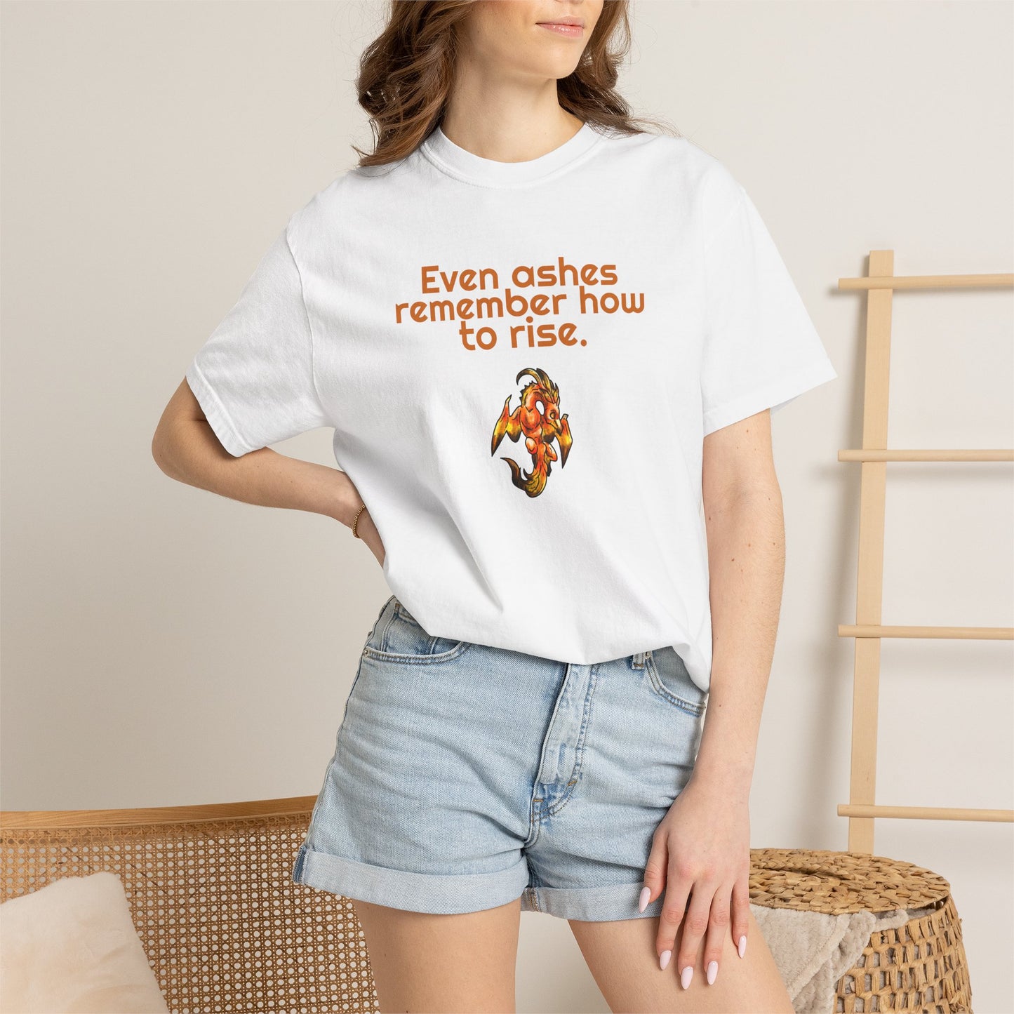 Chibi Cayene the Pheonix- Ashes Rise- Fantasy Bird Illustration- Majestic Phoenix- T-shirt
