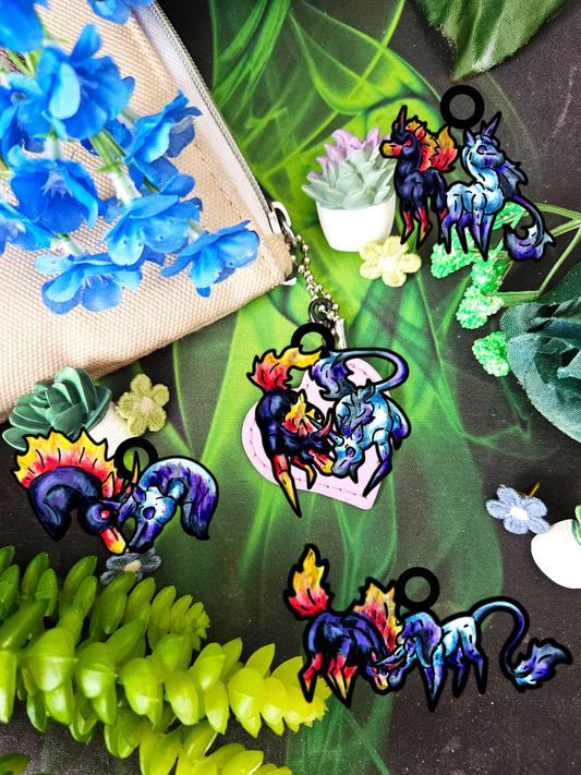Chibi Nightmare & Unicorn 4pk Shrink Charms