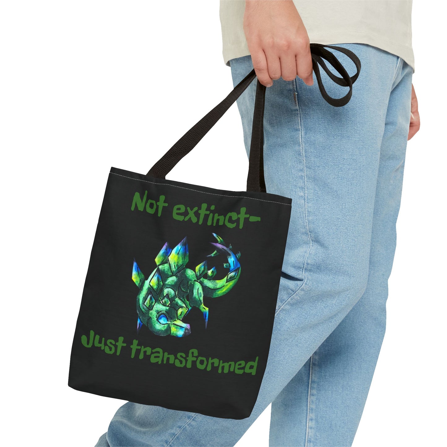 Chibi Arith the Stegosaurus- Chibi Dinosaur Art- Prehistoric Creature- Double-sided Tote Bag