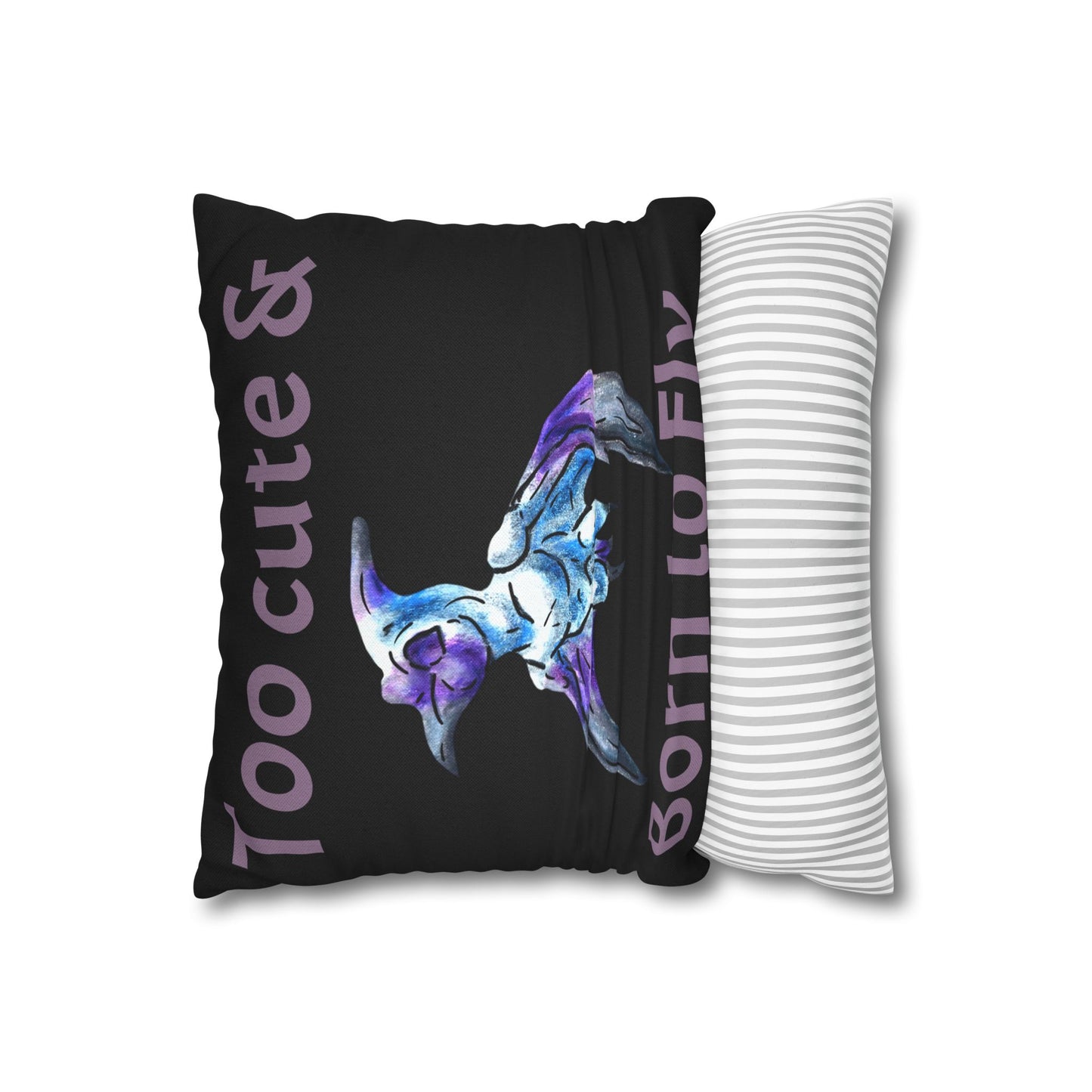 Siln – Fantasy Pterodactyl Art - Double-sided Flying Dinosaur Illustration Spun Polyester Square Pillowcase