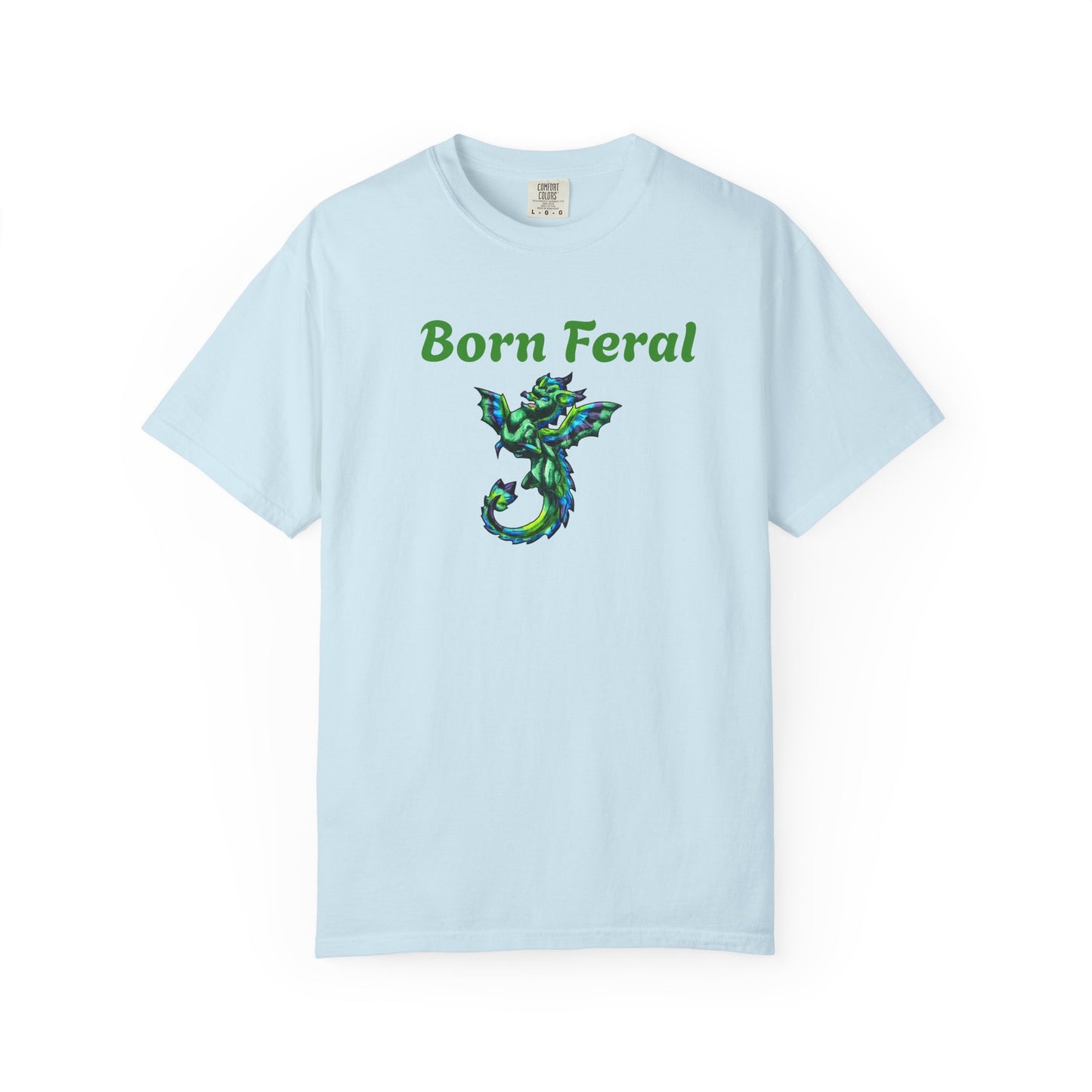 Arlith- Emerald Dragon – Aggressive Green Fantasy Dragon – Born Feral T-shirt – Mythical Creature– Dragon Lover Gift