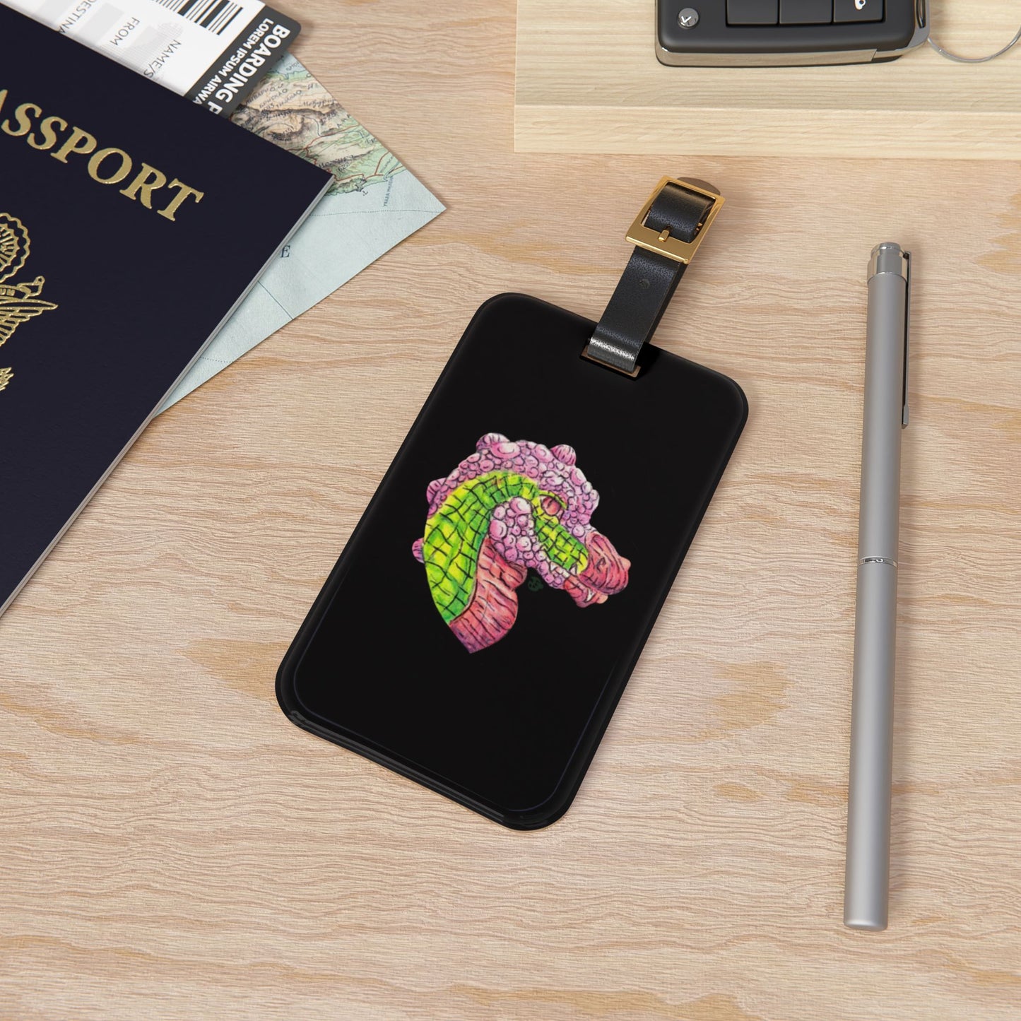 Dimetrodon Head Luggage Tag