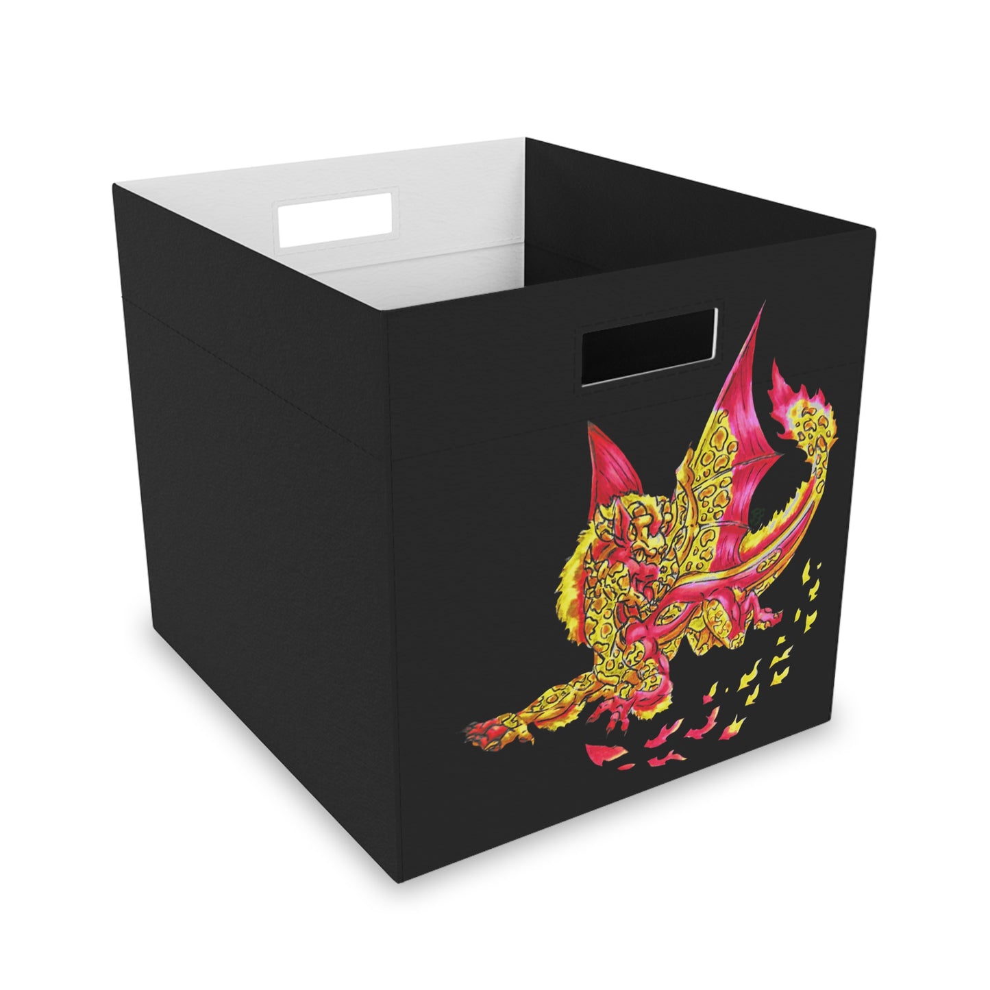 Cutesy Fire Dragon Fly Felt Storage Box