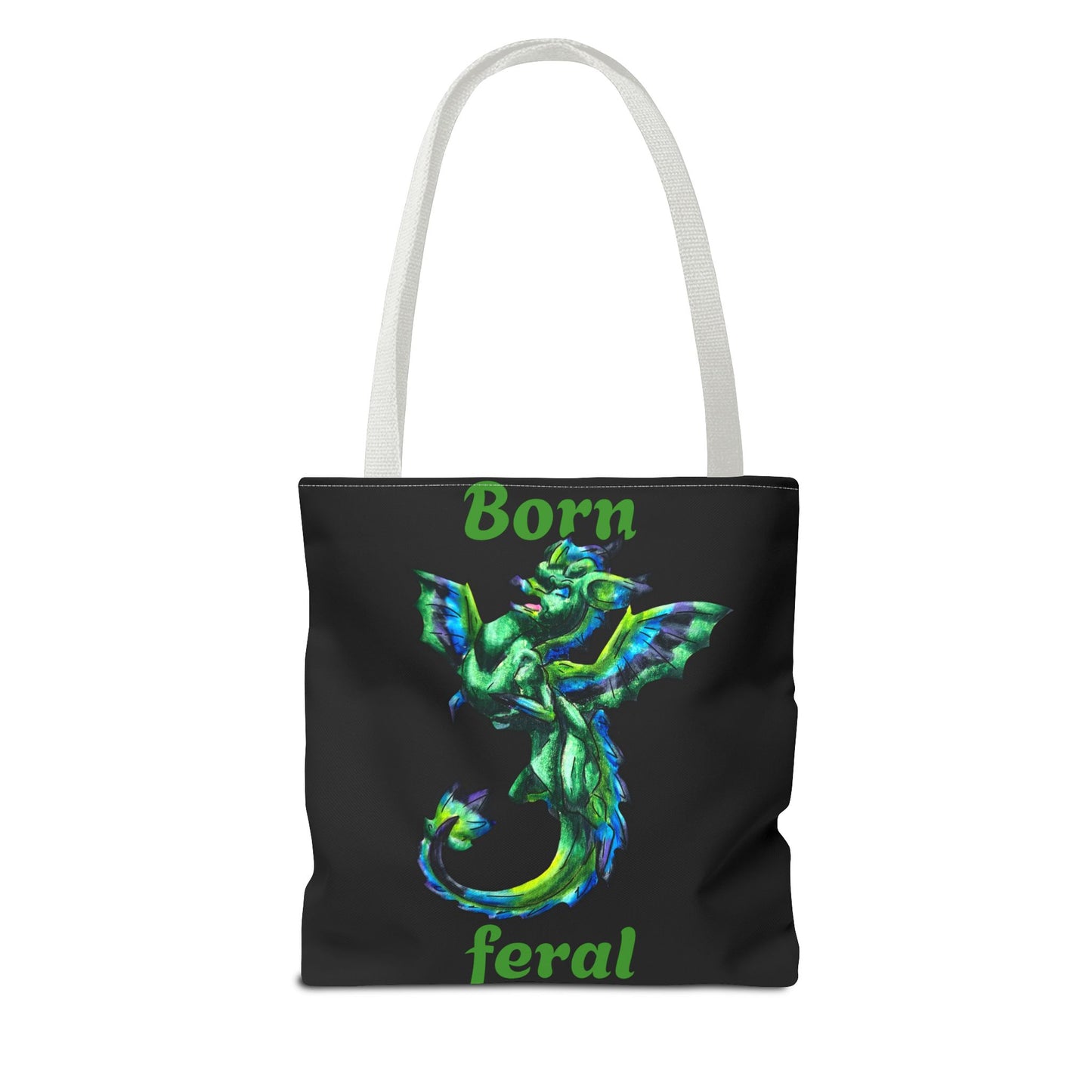 Chibi Arlith the Dragon- Green Dragon- Fantasy- Two-toned Tote Bag