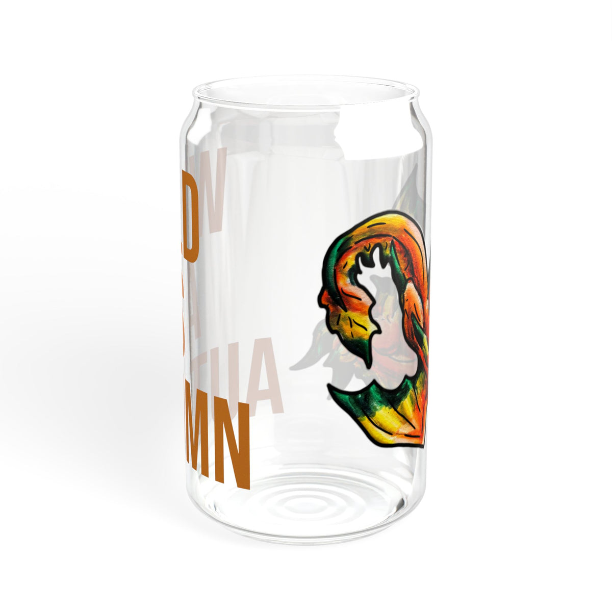 Chibi Fall Dragon- Wild- Autumn Fantasy- Glass Tumbler, 16oz
