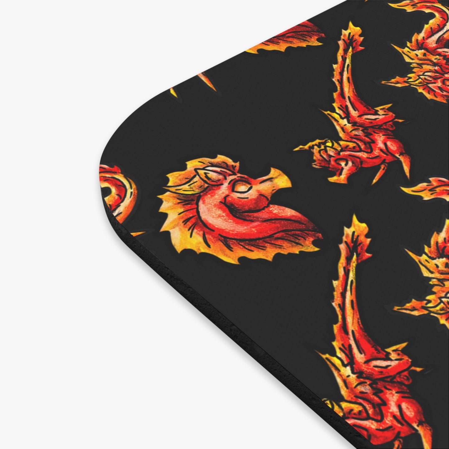 Chibi Fire Dragon- Pattern- Elemental- Fantasy Dragon- Mousepad