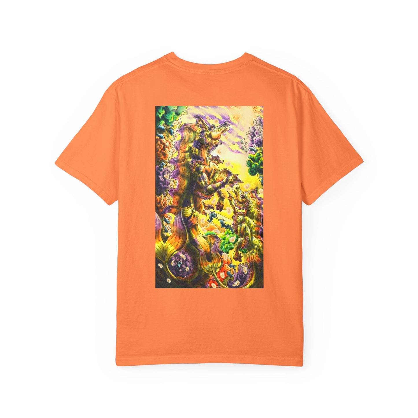 Team Sunrise Hippocampus – Golden Ocean Fantasy Art – Warm Fantasy Sea Creature Art- T-shirt
