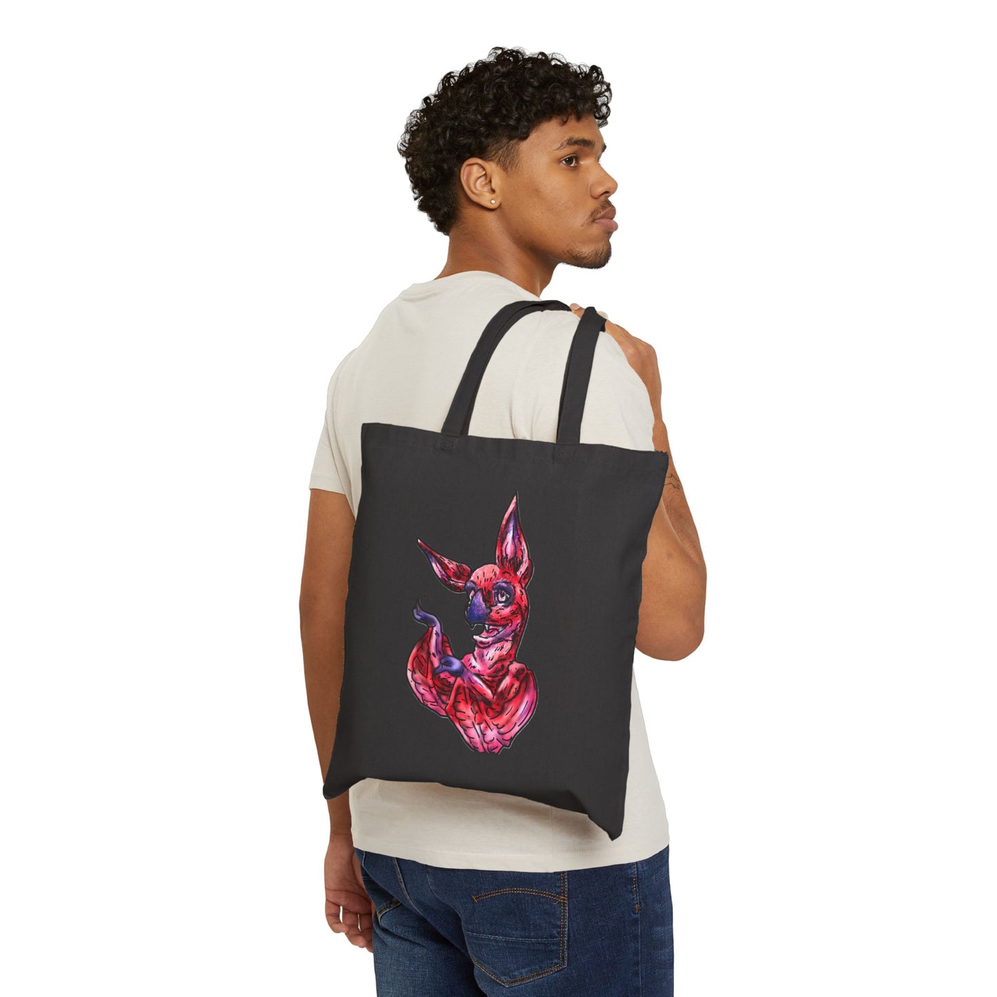 Myra the Bat Cotton Canvas Tote Bag