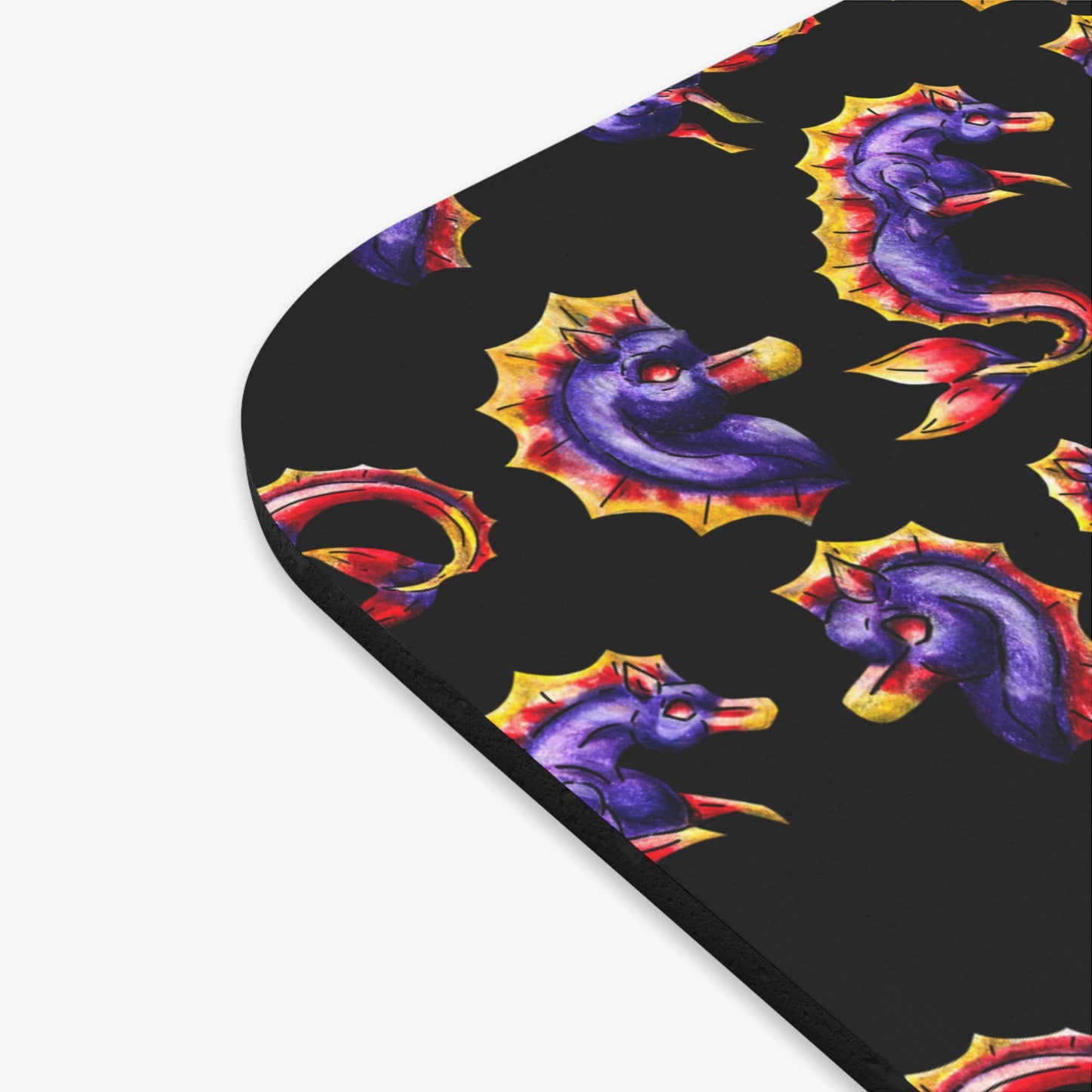 Chibi Sunset Hippocampus- Pattern - Marine Fantasy Illustration- Fantasy Ocean Art- Mouse Pad