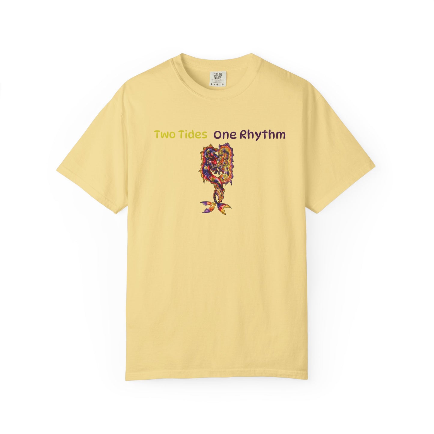 Dual Hippocampus – Two Rhythms- Dual Ocean Fantasy Art – Hippocampus Pair- T Shirt