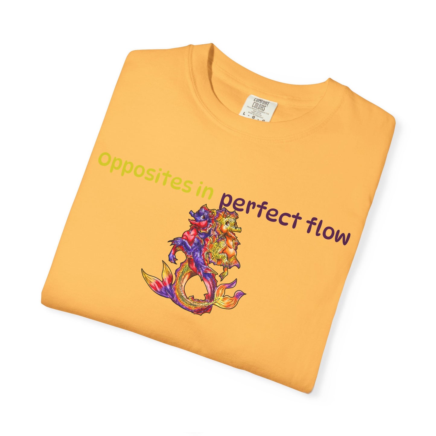Baby Dual Hippocampus – Opposite Flow- Dual Ocean Fantasy Art – Hippocampus Pair- T Shirt