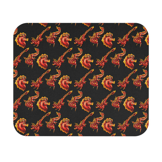 Chibi Fire Dragon- Pattern- Elemental- Fantasy Dragon- Mousepad