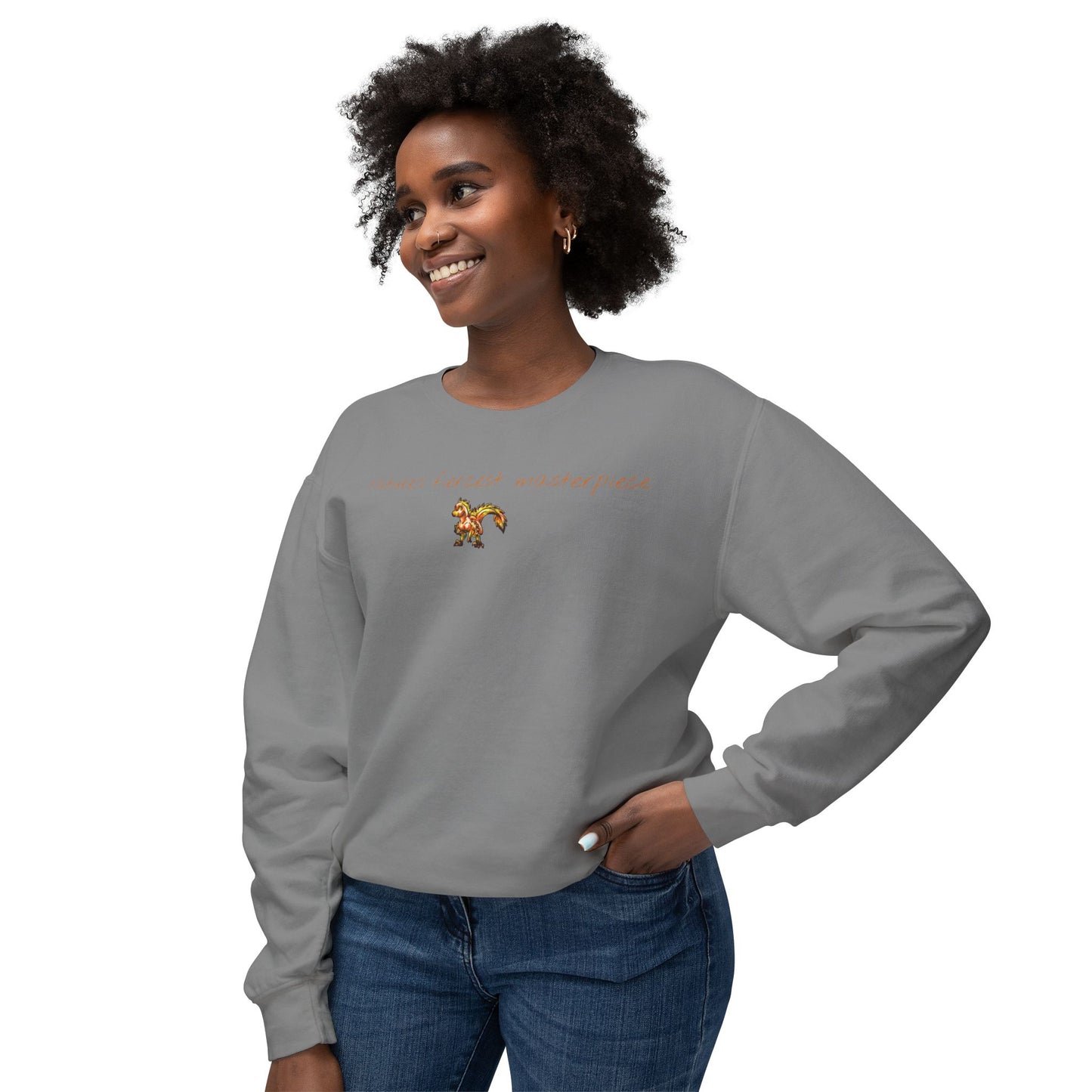 Chibi Caena the Raptor- Masterpiece- Dinosaur art- Prehistoric- Crewneck