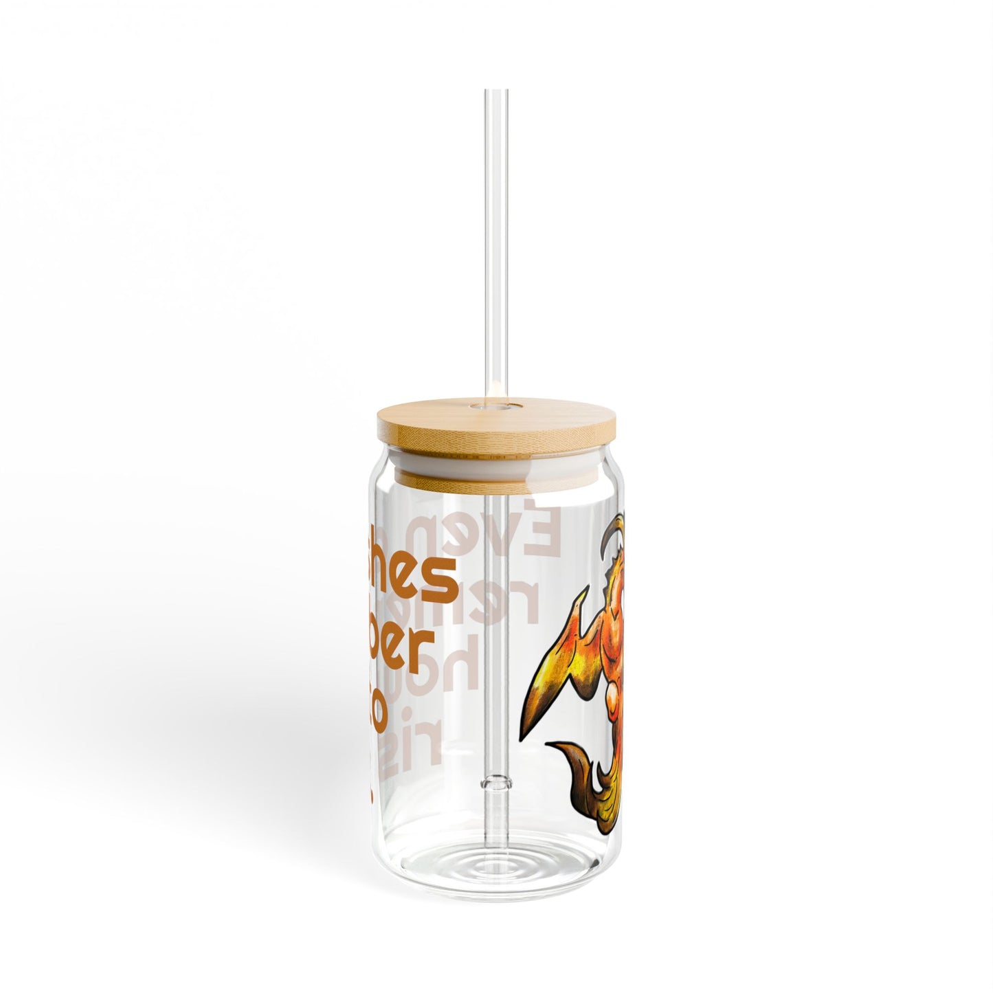 Chibi Cayene the Pheonix- Ashes Rise- Fantasy Bird Illustration- Majestic Phoenix- Glass Tumbler, 16oz
