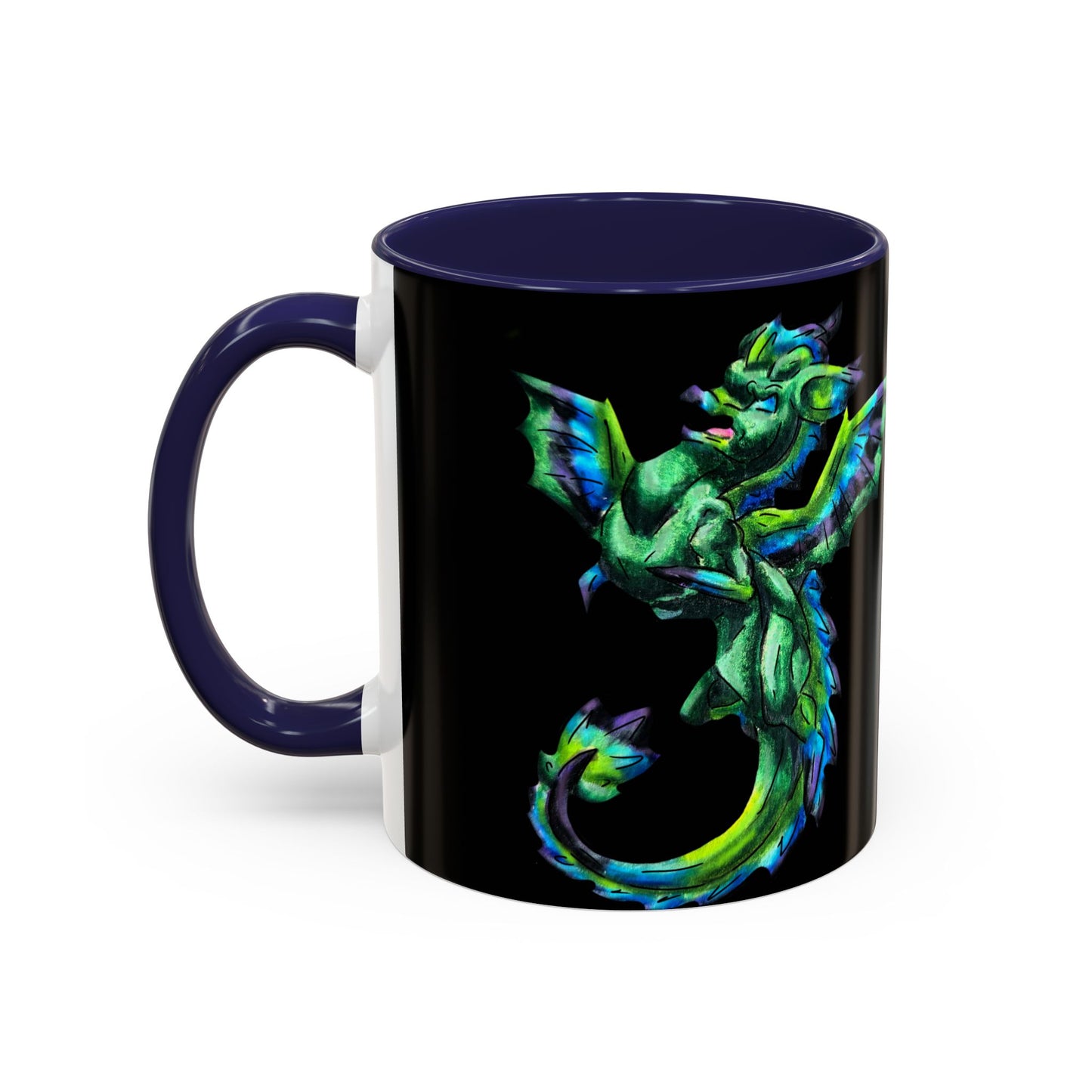 Arlith- Emerald Chibi Dragon – Aggressive Green Fantasy Chibi Dragon– Born Feral Mug – Mythical Creature– Dragon Lover Gift Coffee Mug
