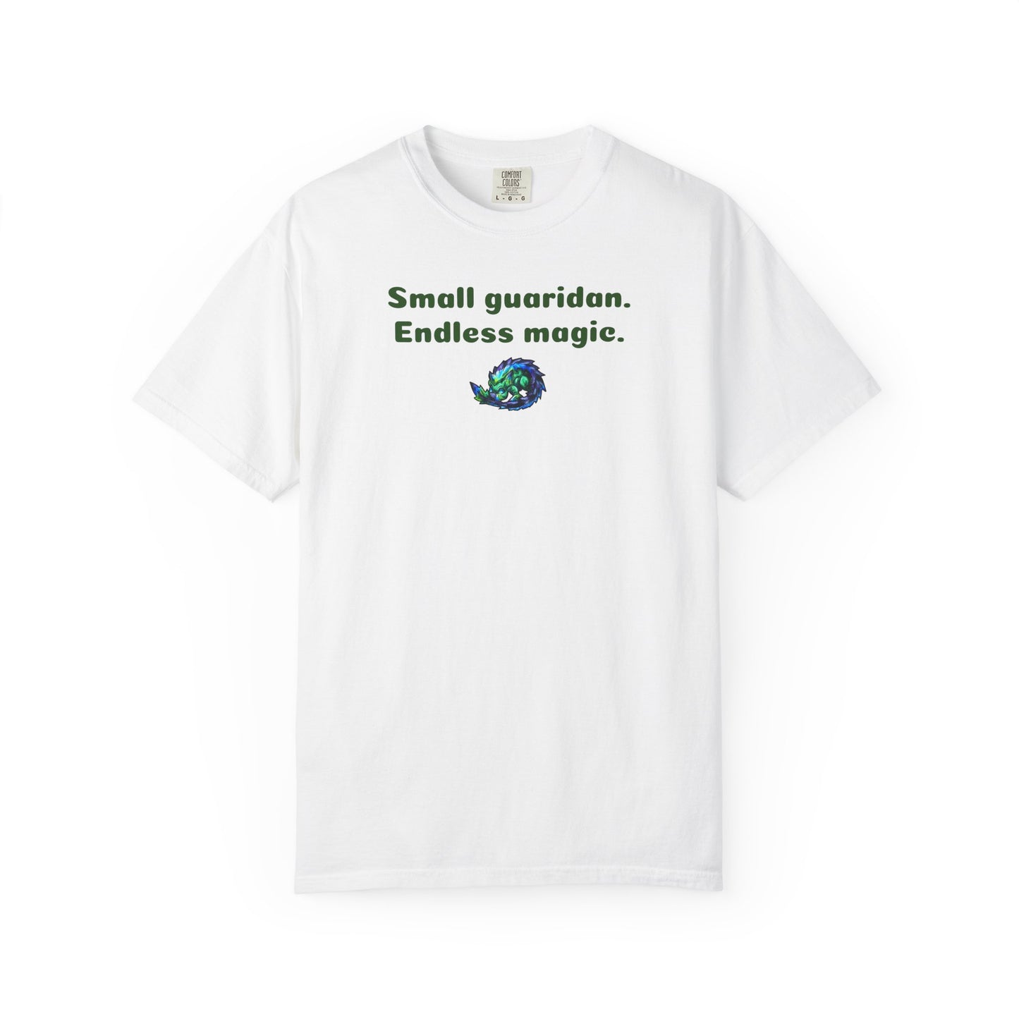 Chibi Arlathia the Hedgehog- Endless Magic- Green Creature Drawing - Cute Animal Illustration-T-shirt
