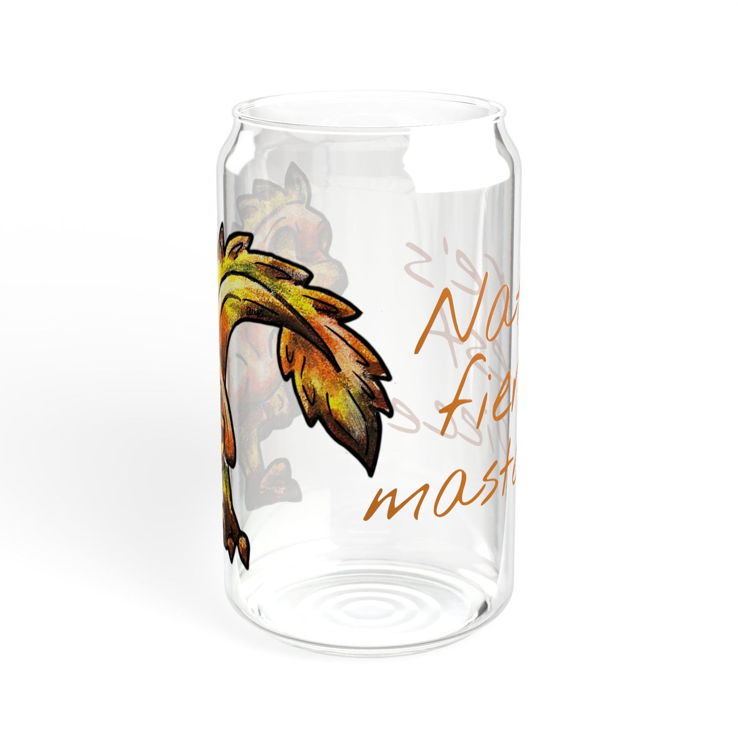 Chibi Caena the Raptor- Mastepiece- Dinosaur art- Prehistoric- Glass Tumbler 16oz