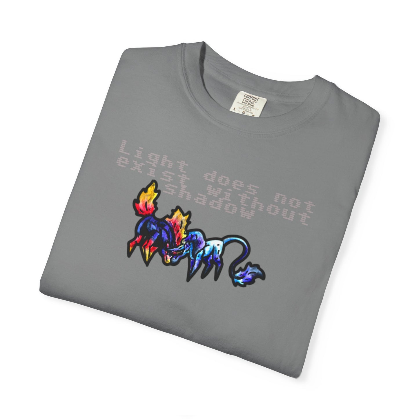 Chibi Dream and Nightmare Unicorn- Light & Shadow- Celestial Nightmare- Duality– Light and Dark Fantasy- T-shirt