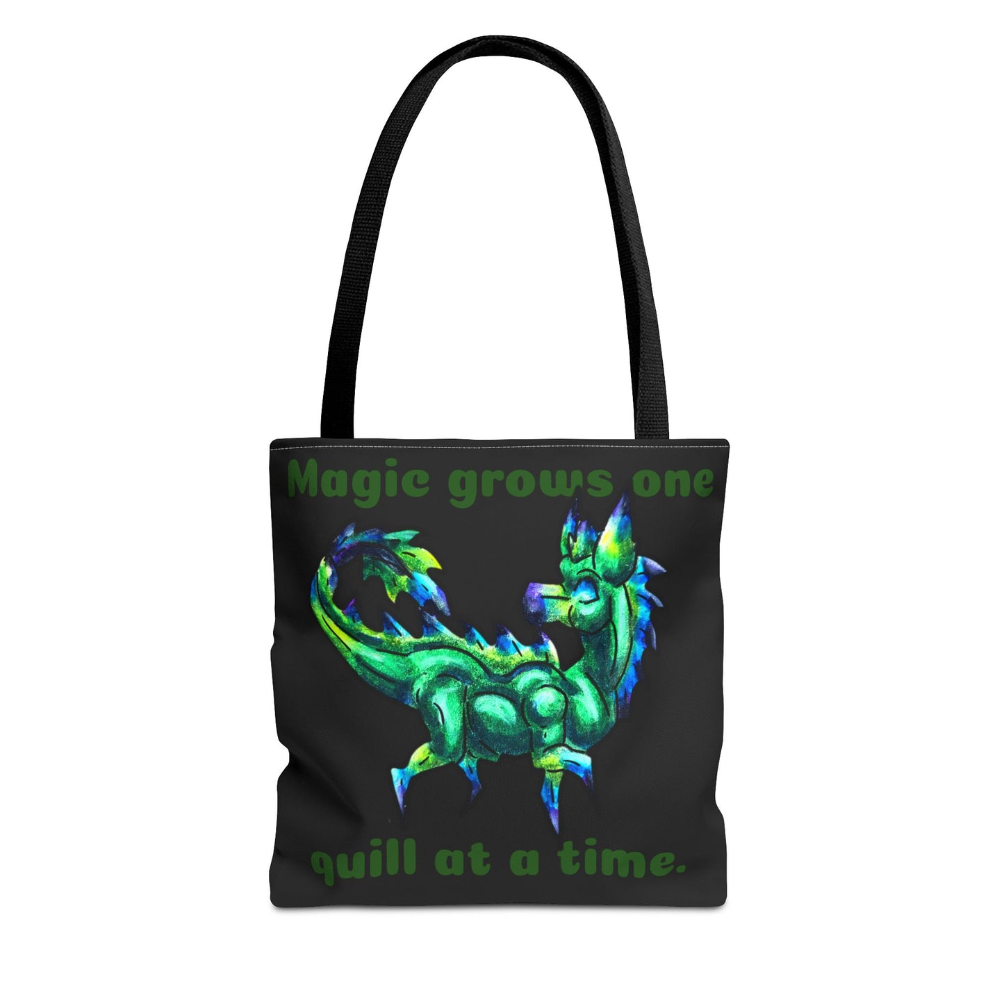 Chibi Arlathia the Hedgehog- Green Creature Drawing - Cute Animal Illustration- Two-Toned Tote Bag