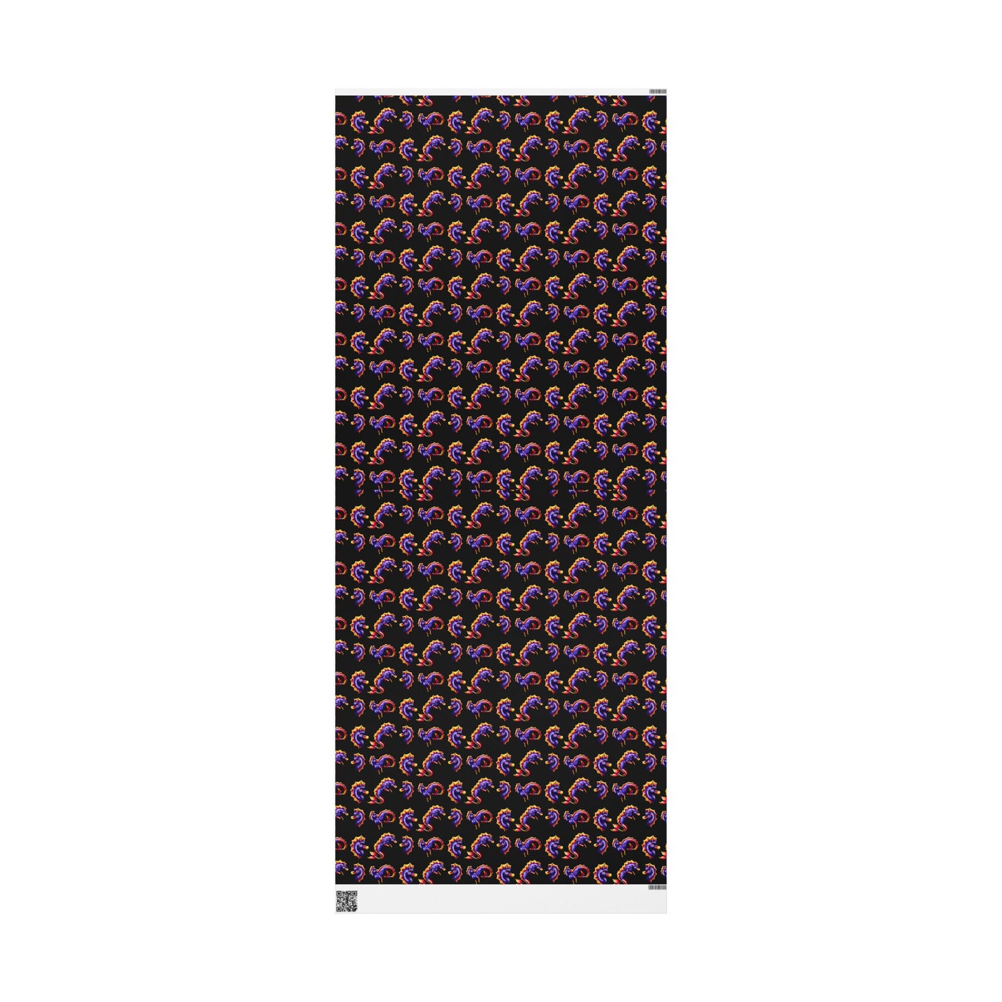 Chibi Sunset Hippocampus- Pattern- Marine Fantasy Illustration- Fantasy Ocean Art- Wrapping Paper