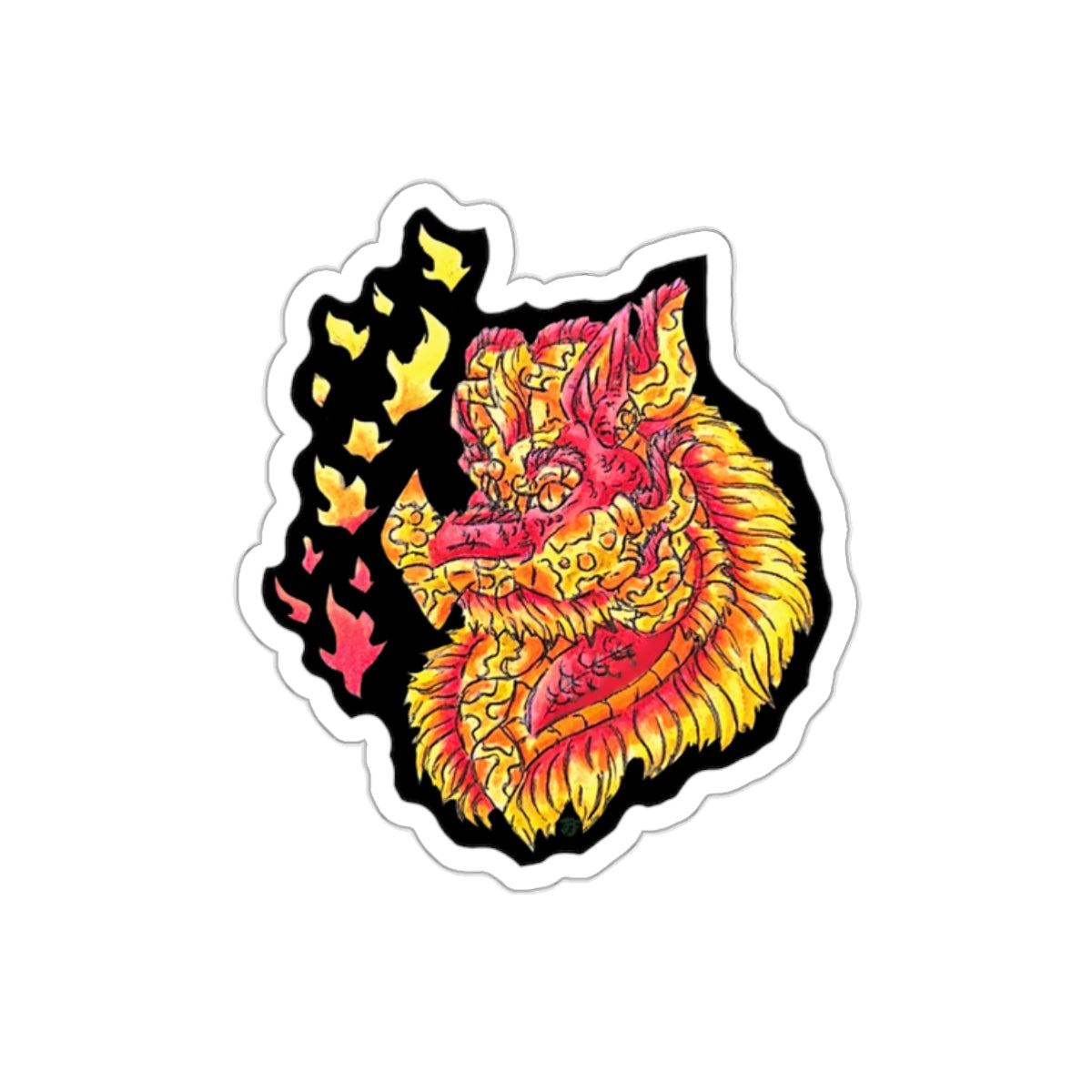 Fire Dragon Head Kiss-Cut Stickers