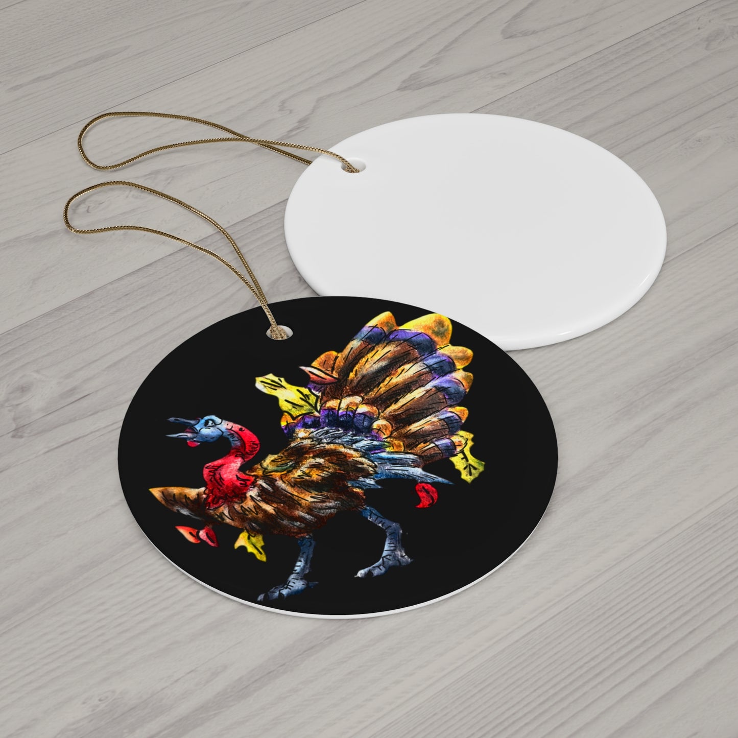 Jerkey the Turkey Ceramic Ornament